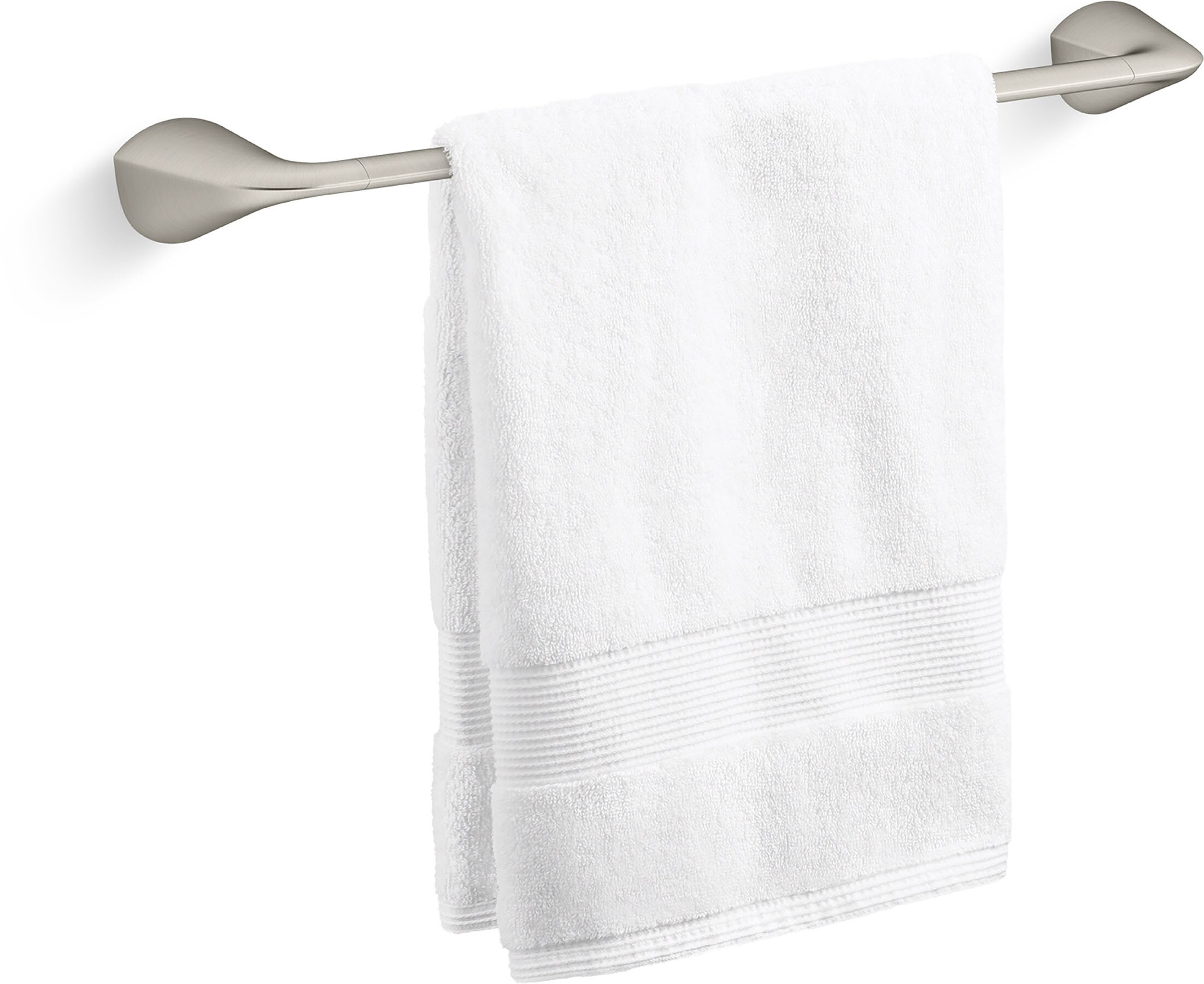 Juego de accesorios decorativos para baño Avail vibrante de níquel cepillado de 3 piezas KOHLER con barra de toalla, portapapel higiénico y argolla para toalla incluidos R31186-BN.