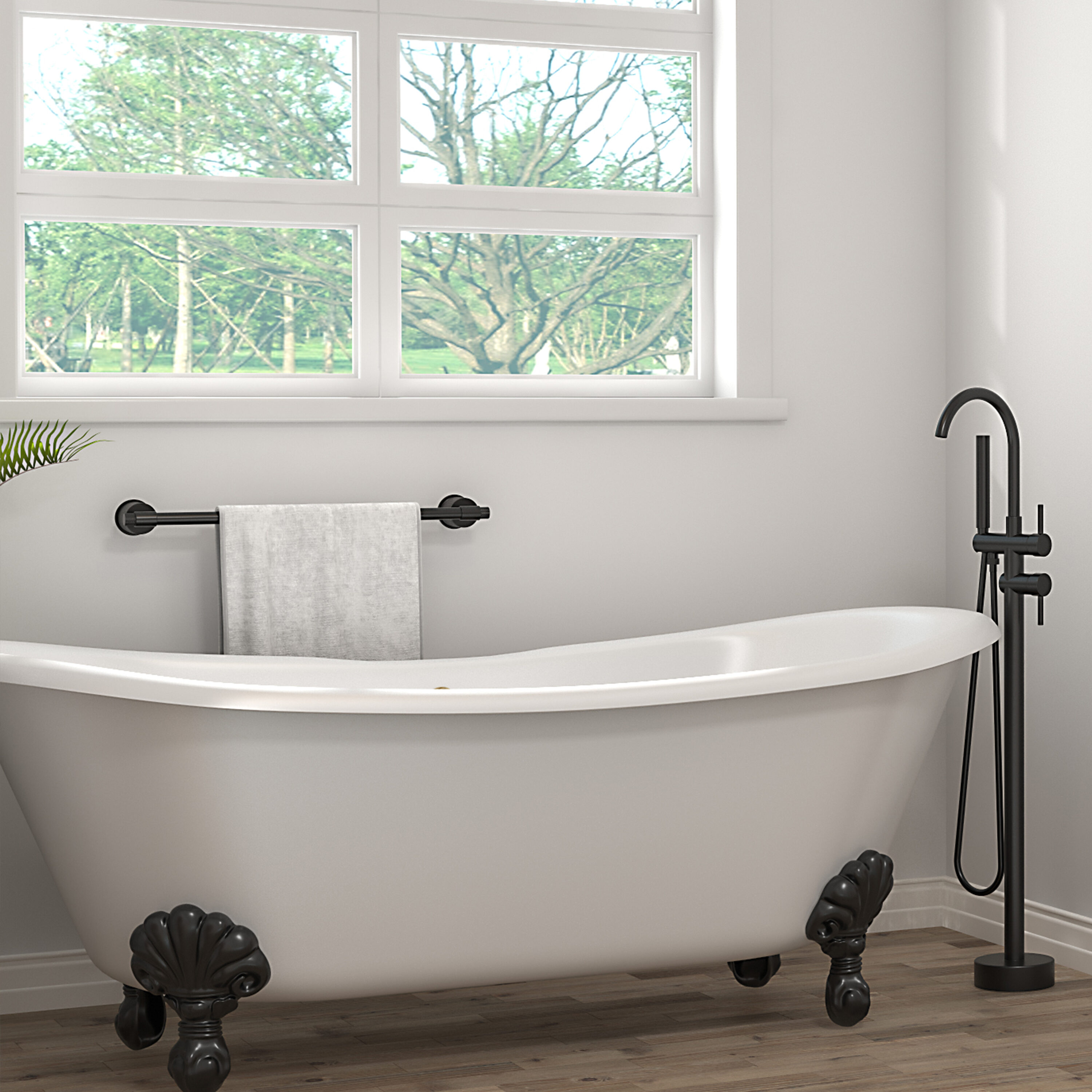 Juego de baño decorativo de 3 piezas en negro: Barra de toalla, portarrollos y aro para toalla marca FORIOUS, incluido LL19011B3A.
