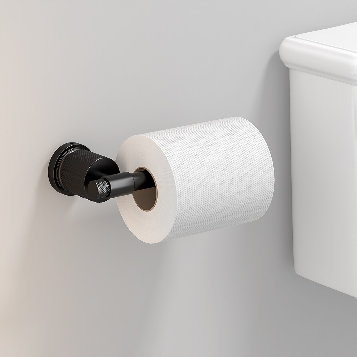 Juego de baño decorativo de 3 piezas en negro: Barra de toalla, portarrollos y aro para toalla marca FORIOUS, incluido LL19011B3A.