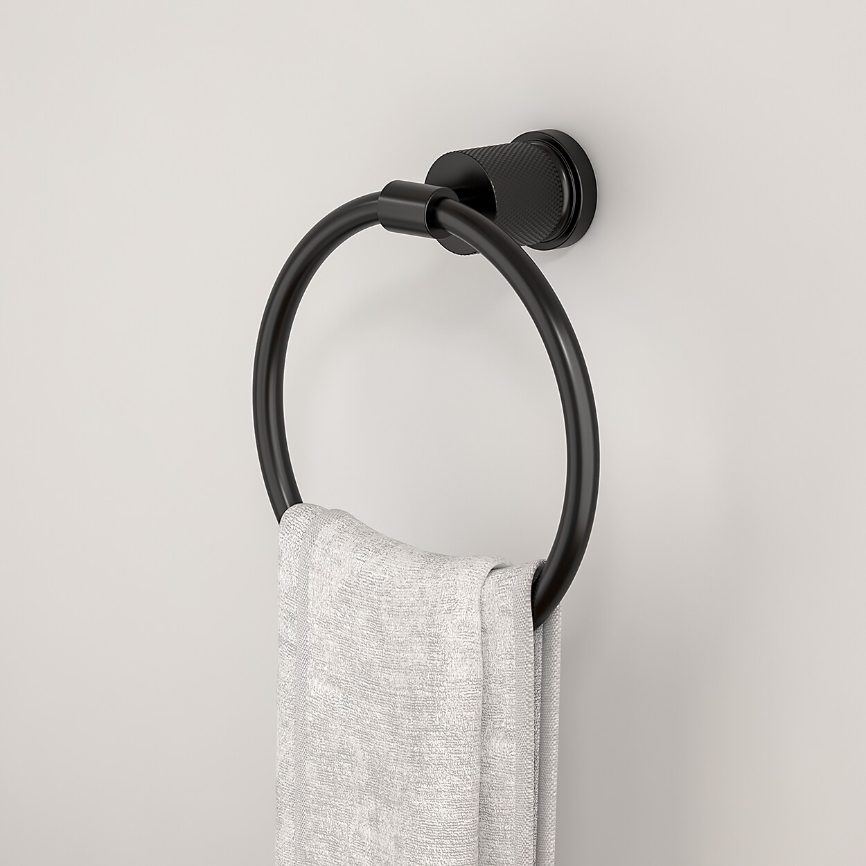 Juego de Accesorios de Baño Decorativos en Negro de 4 Piezas FORIOUS, Incluye Barra de Toalla, Portarrollos de Papel, Anillo de Toalla y Gancho para Bata LL19011B4A