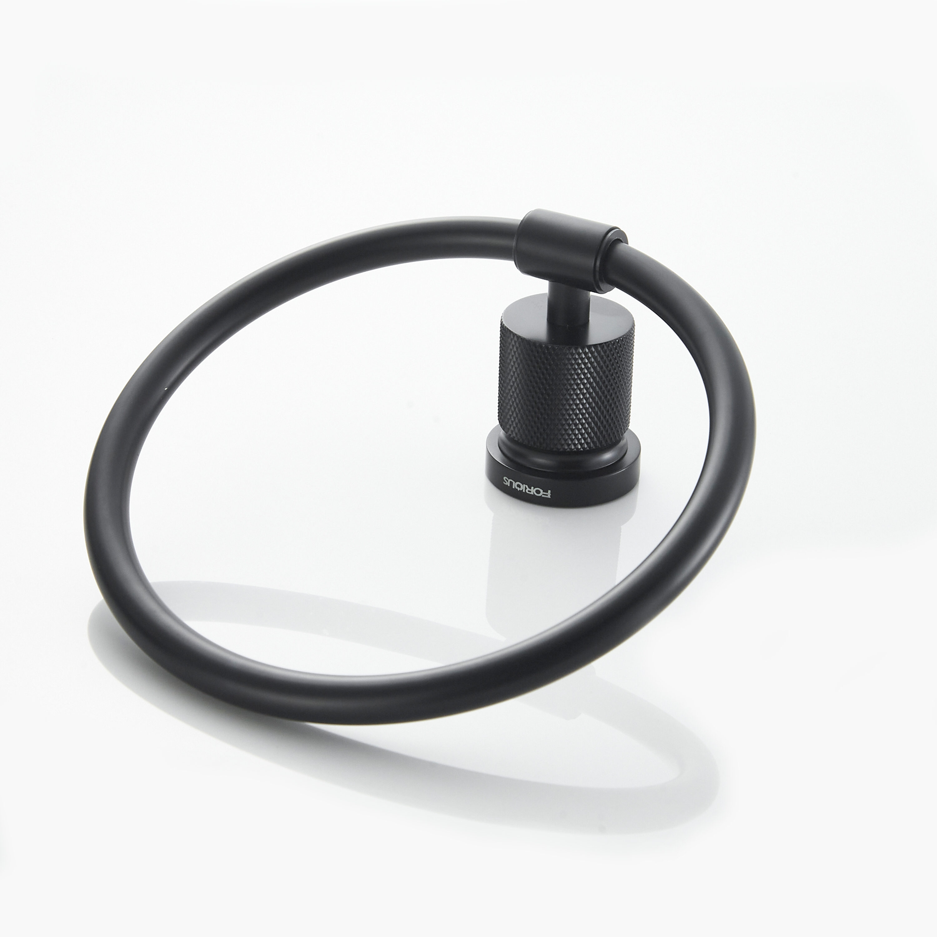 Juego de Accesorios de Baño Decorativos en Negro de 4 Piezas FORIOUS, Incluye Barra de Toalla, Portarrollos de Papel, Anillo de Toalla y Gancho para Bata LL19011B4A