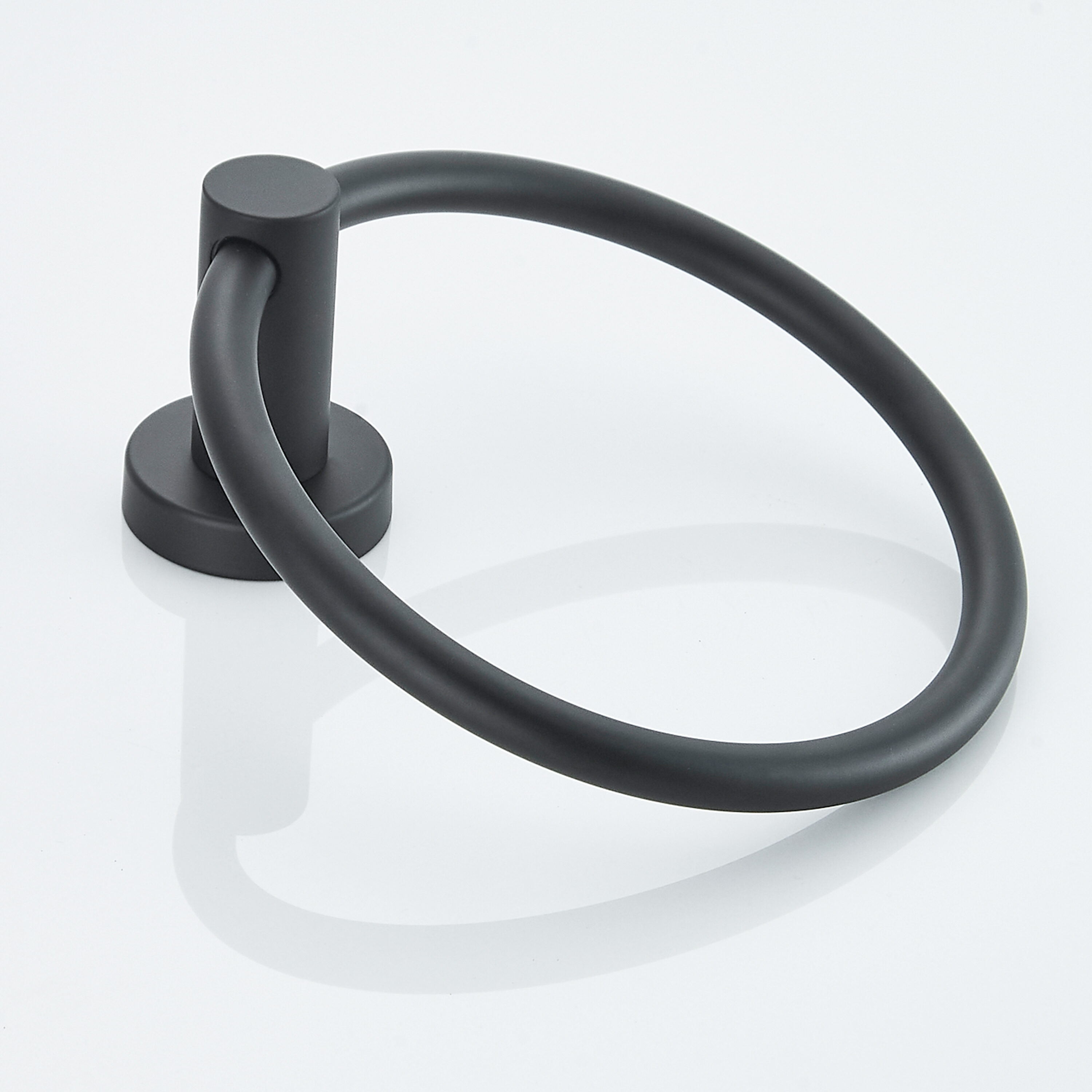 Juego de Accesorios de Baño Decorativos de 5 Piezas en Negro Mate FORIOUS - Barra para Toallas, Porta Papel higiénico, Argolla para Toallas, Gancho para Batas incluido LL0216B-5