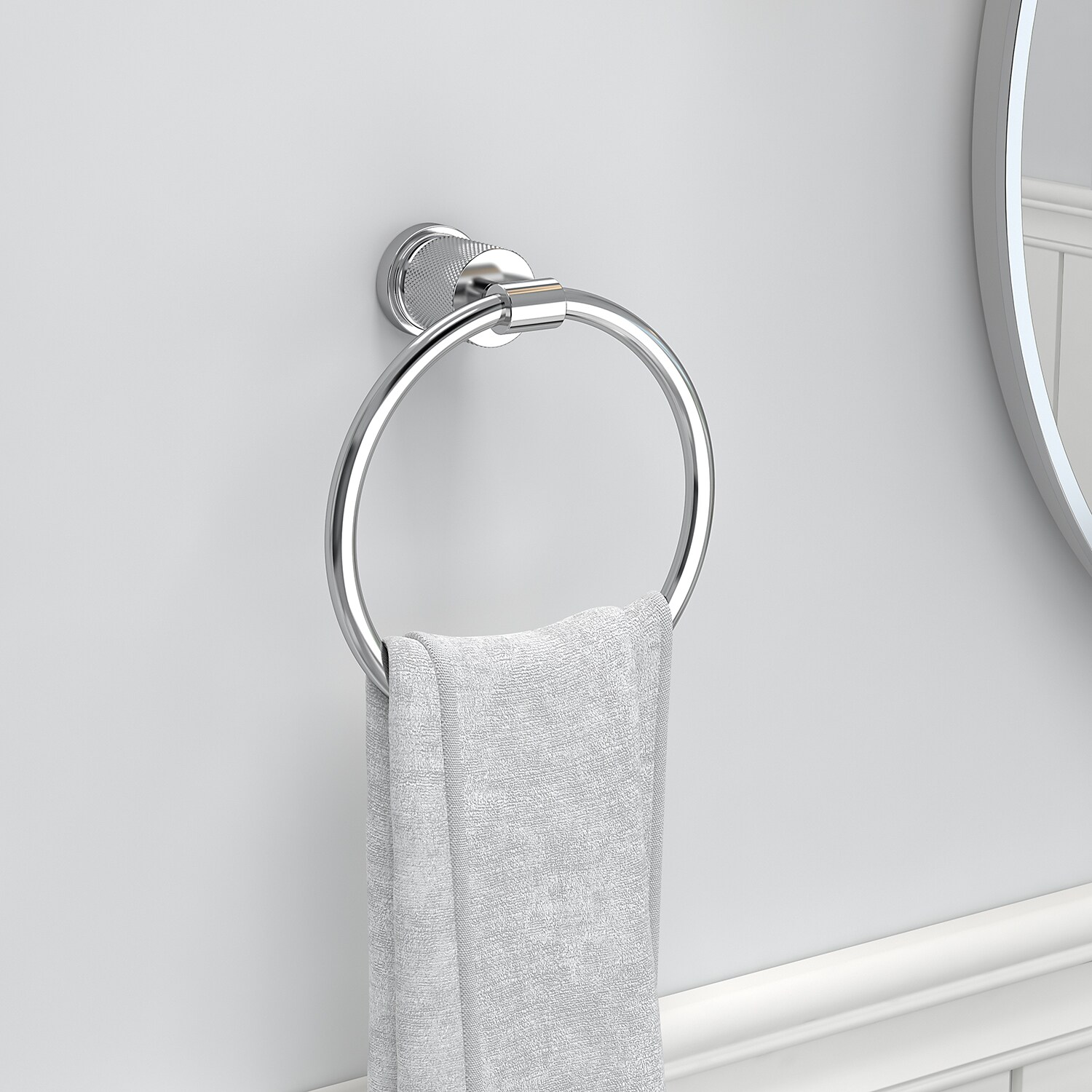 Juego de accesorios de baño decorativos cromados de 3 piezas FORIOUS: barra de toallas, porta papel higiénico y argolla para toallas, incluido LL19011CH3A.