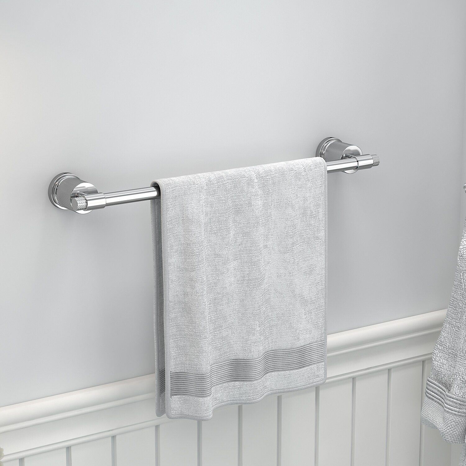 Juego de accesorios de baño decorativos cromados de 3 piezas FORIOUS: barra de toallas, porta papel higiénico y argolla para toallas, incluido LL19011CH3A.