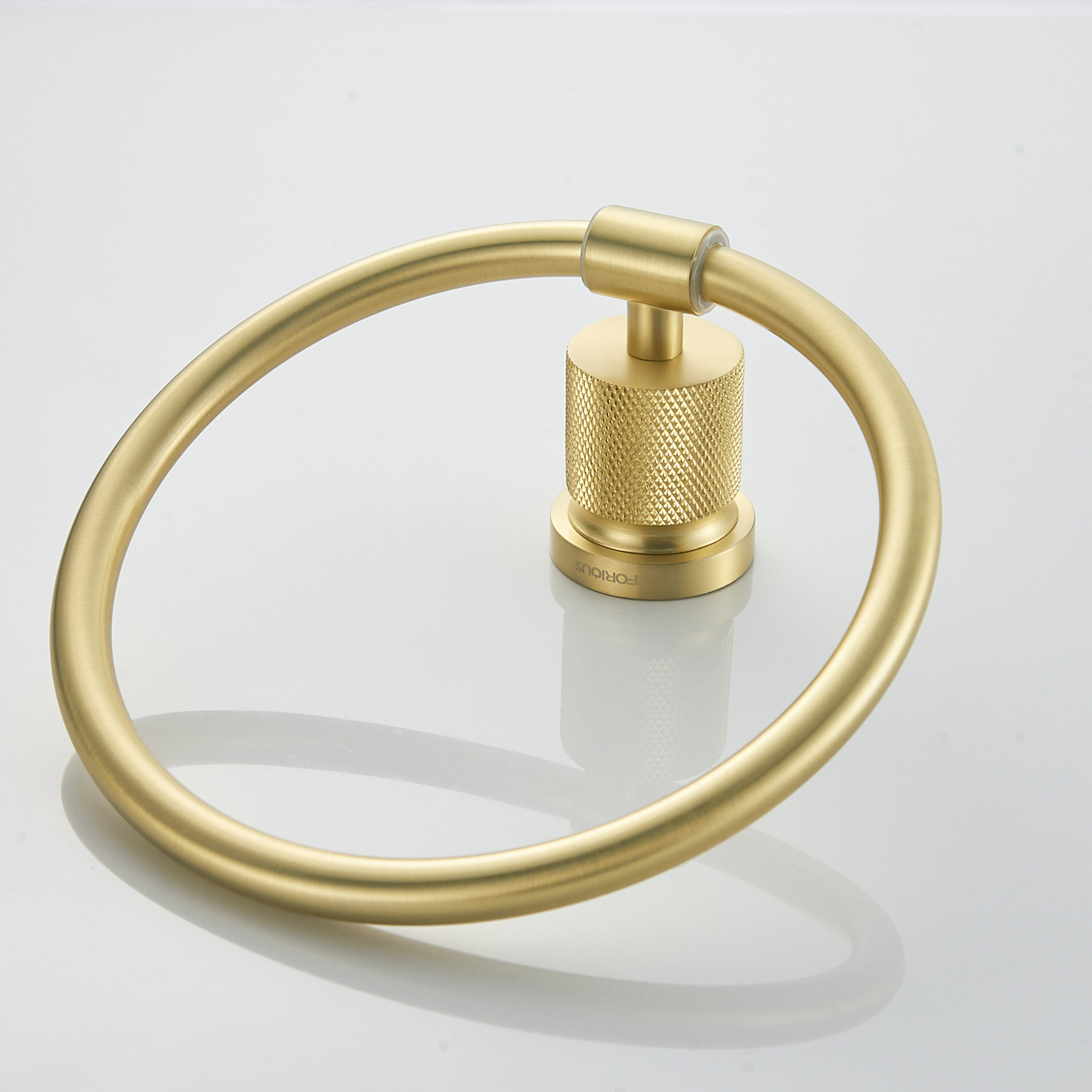 Juego de Accesorios para Baño en Oro de 4 Piezas Incluye Barra para Toallas, Porta Papel Higiénico, Anillo para Toallas y Gancho para Batas FORIOUS LL19011G4A