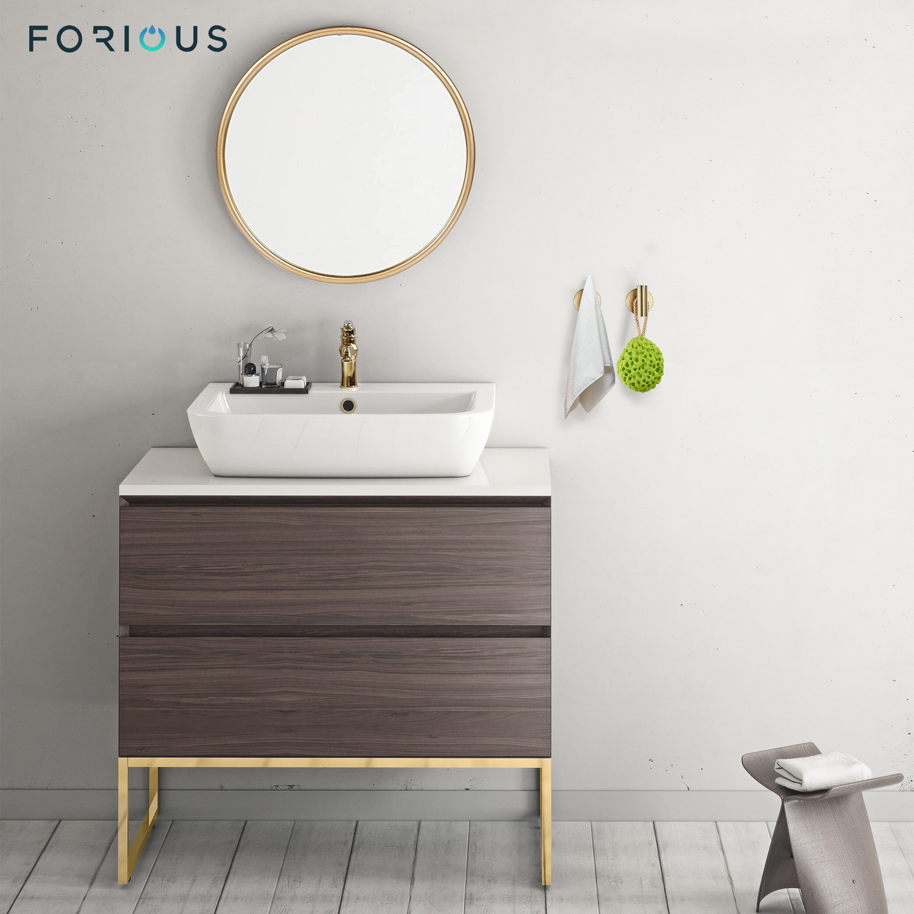 Juego de accesorios para baño decorativo de 5 piezas en dorado - Barra de toalla, porta papel higiénico, anillo de toalla y gancho para bata incluidos.