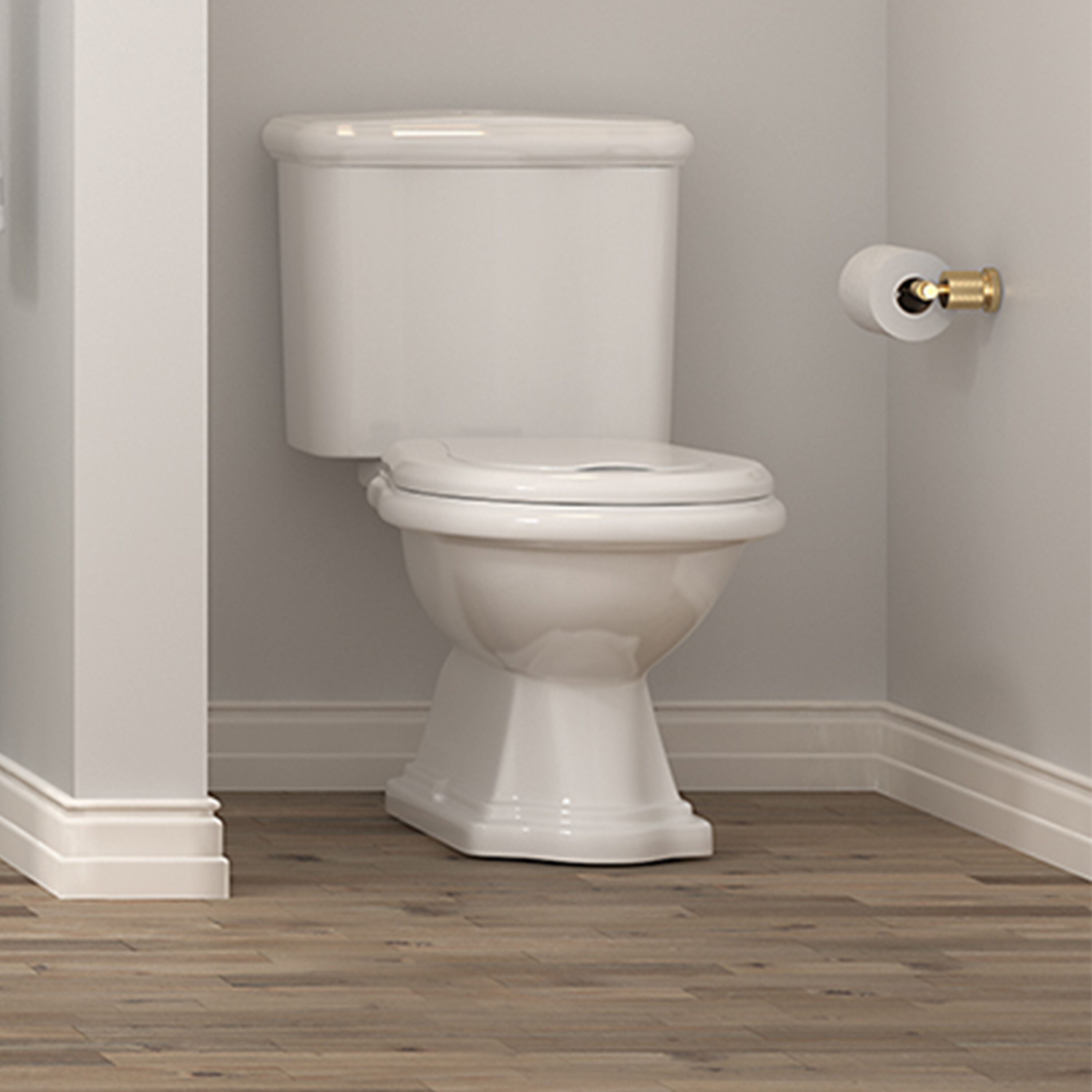 Set de accesorios de baño decorativos en dorado de 4 piezas FORIOUS, que incluye toallero, porta papel higiénico y gancho para batas LL19011G4C.