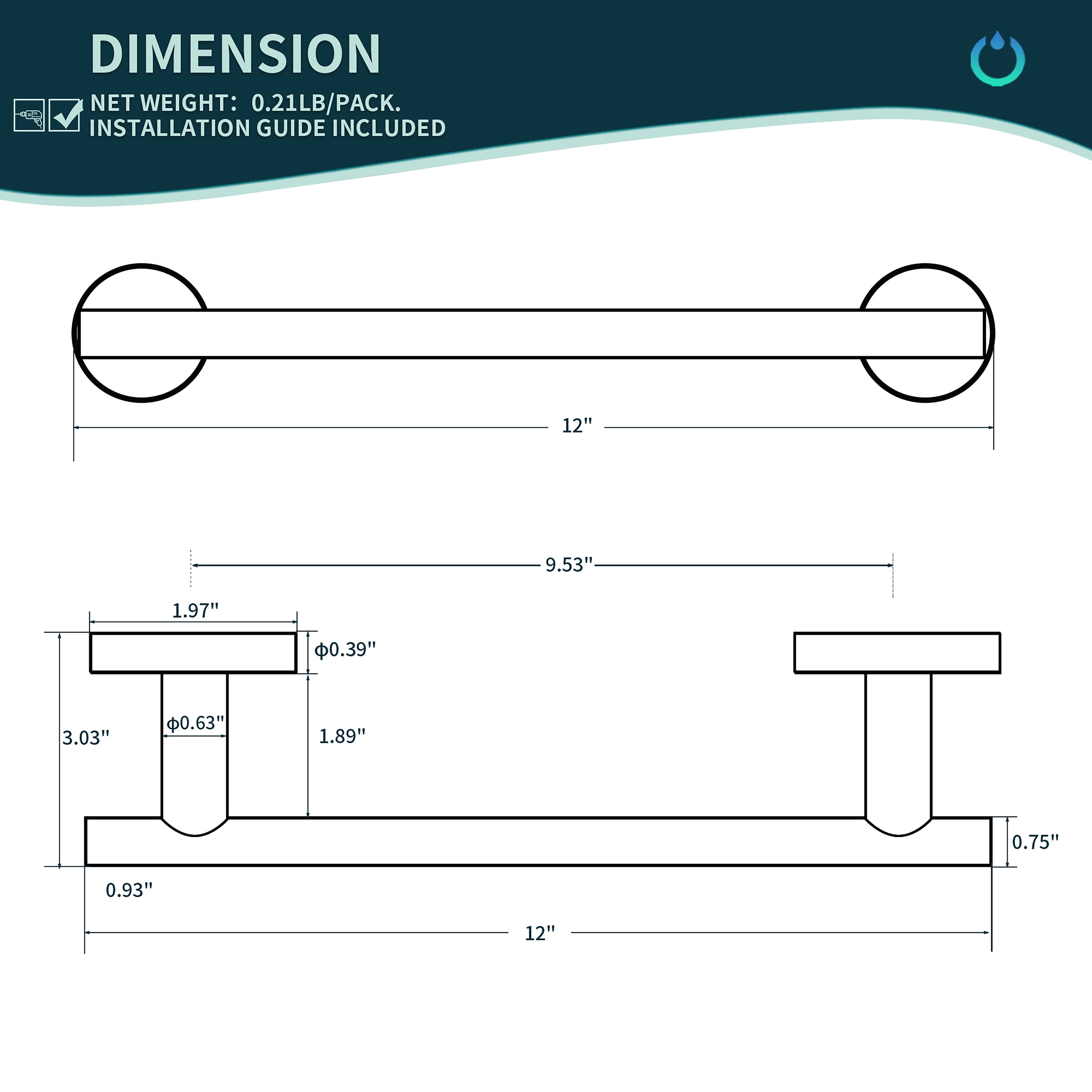 Juego de 4 piezas de accesorios de baño decorativos en níquel cepillado - Incluye barra de toalla, portarrollos de papel higiénico y gancho para bata