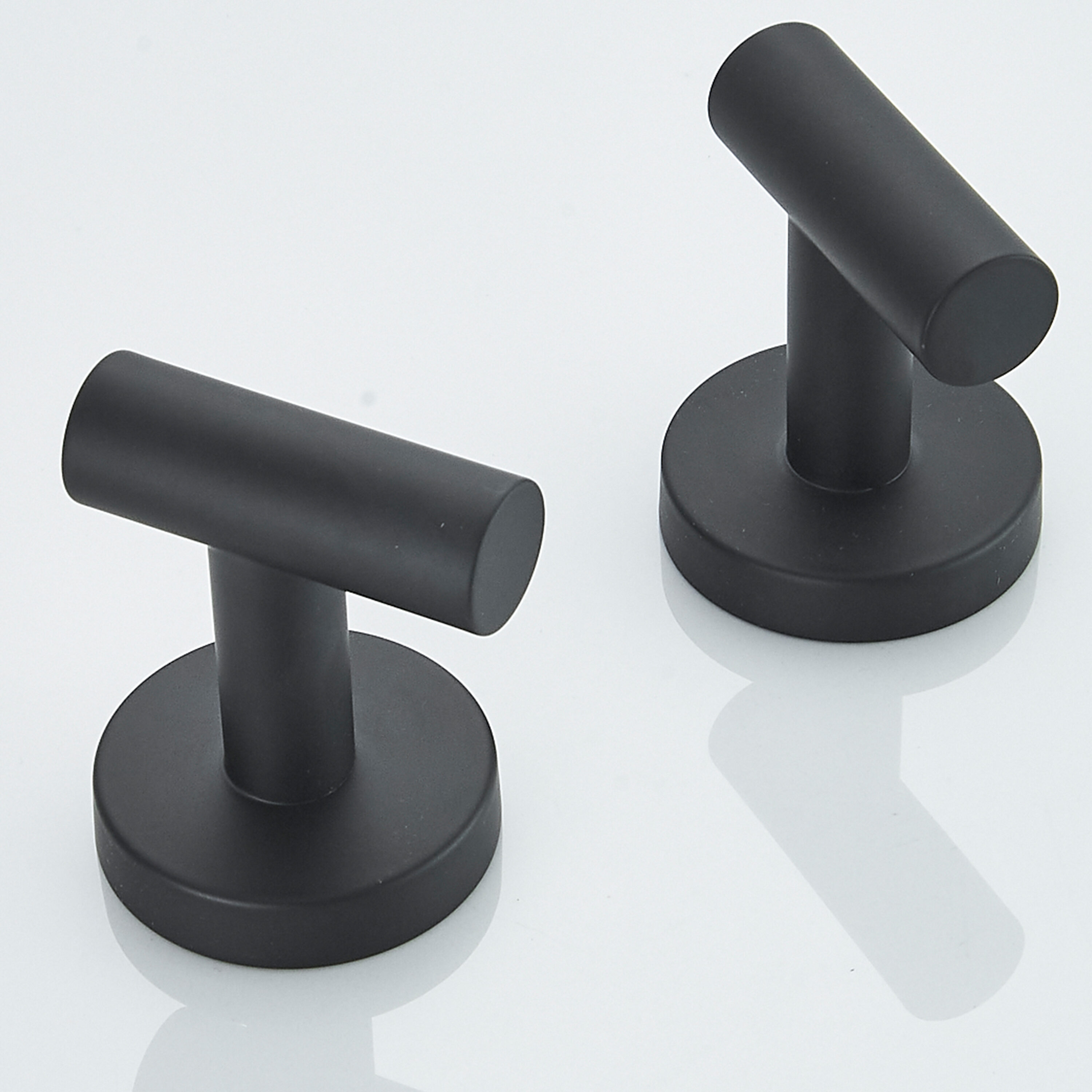 Juego de Accesorios de Baño Decorativos en Negro Mate de 4 Piezas - Barra de Toalla, Porta Papel Higiénico, Gancho para Batas incluido LL0216B-4