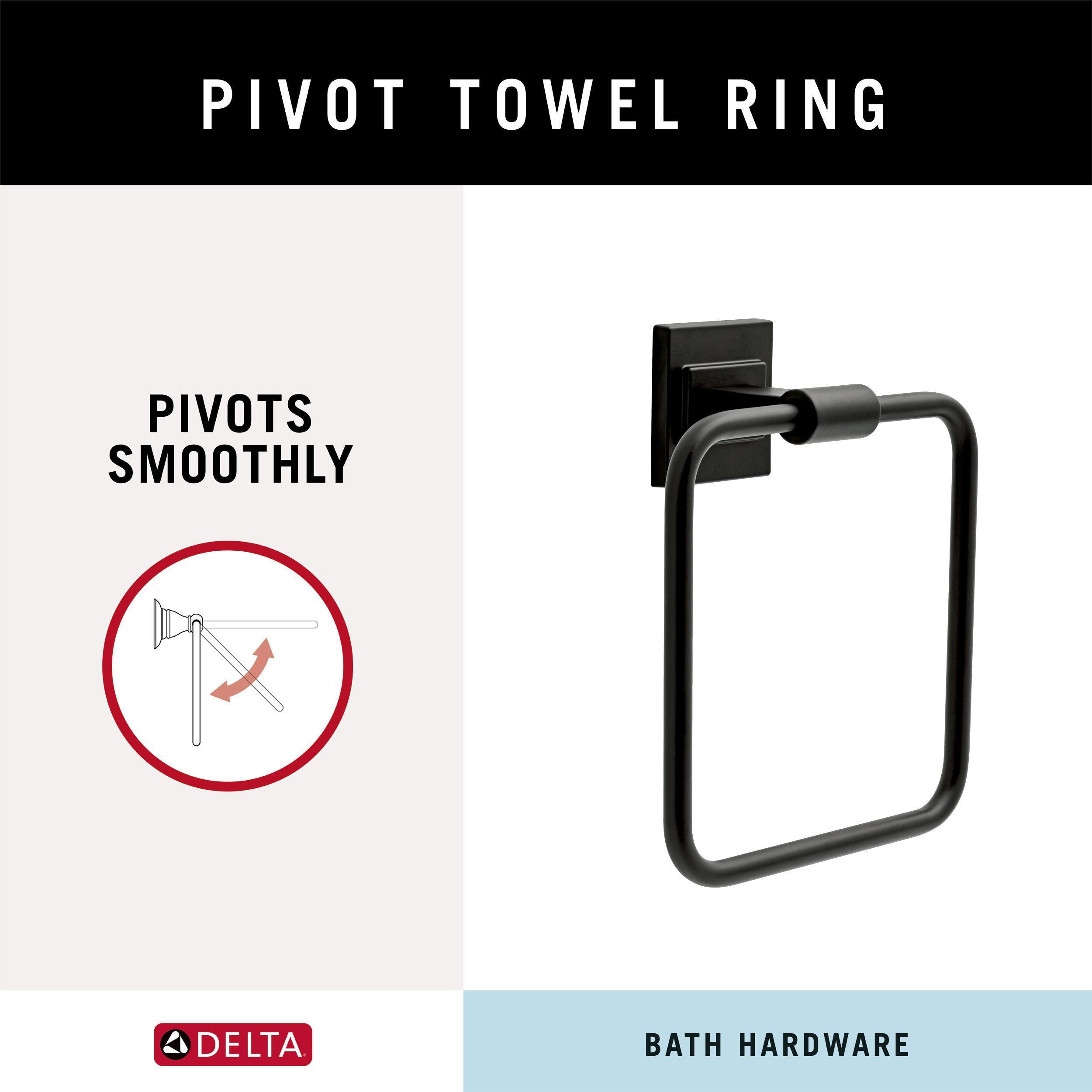 Juego de accesorios de baño decorativo en negro mate de 3 piezas Delta - Barra de toalla, porta papel higiénico y argolla para toallas incluidos MCL63-MB de McLaren.