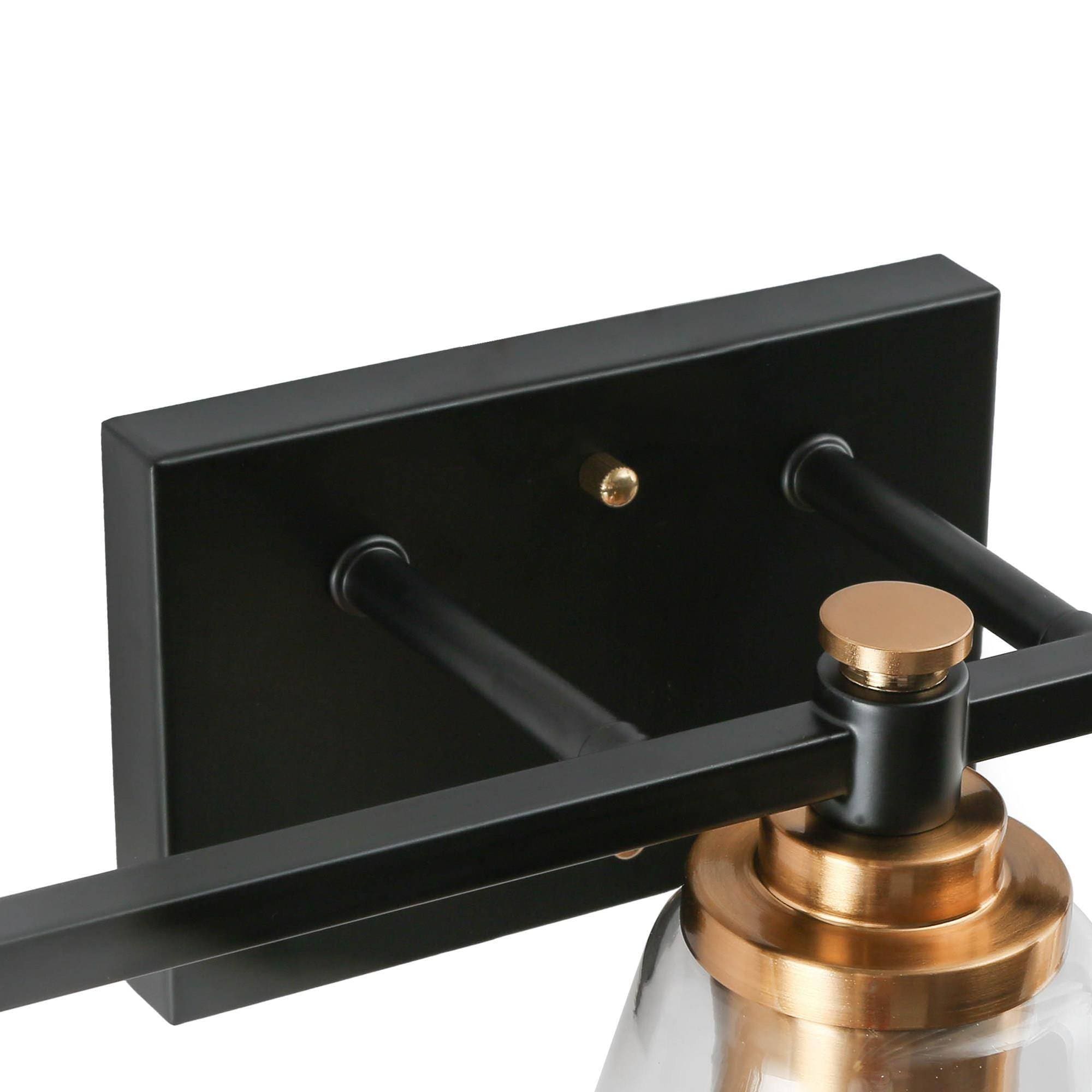 Juego de Accesorios de Baño Decorativos Sedia Moderna Negra y Dorada de 5 Piezas Incluye Barra de Toalla, Porta Papel, Anillo de Toalla y Gancho para Bata ZEVNI