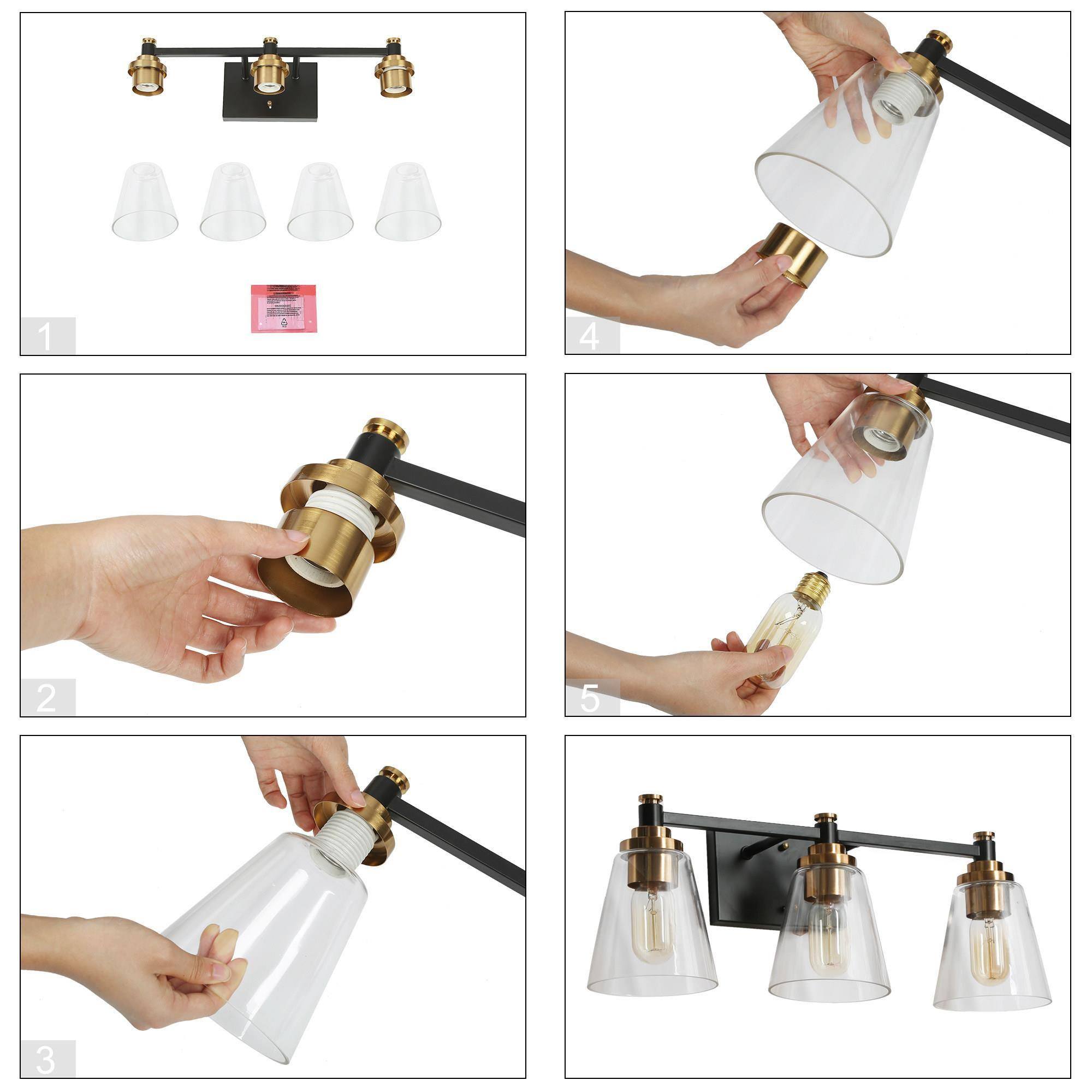 Juego de Accesorios de Baño Decorativos Sedia Moderna Negra y Dorada de 5 Piezas Incluye Barra de Toalla, Porta Papel, Anillo de Toalla y Gancho para Bata ZEVNI