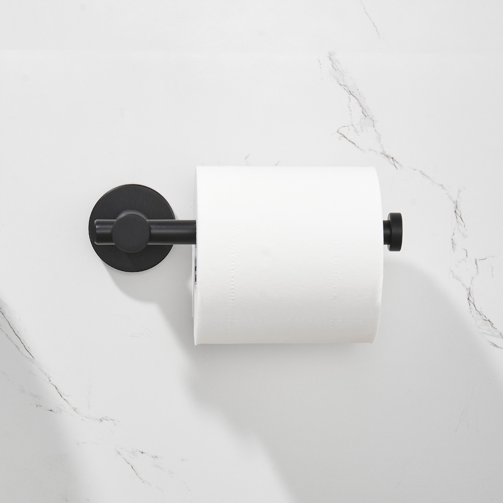 Juego de Accesorios de Baño Decorativos en Negro Mate de 6 Piezas Cobbe, Incluye Barra para Toallas, Porta Papel de Baño, Argolla para Toallas y Gancho para Batas