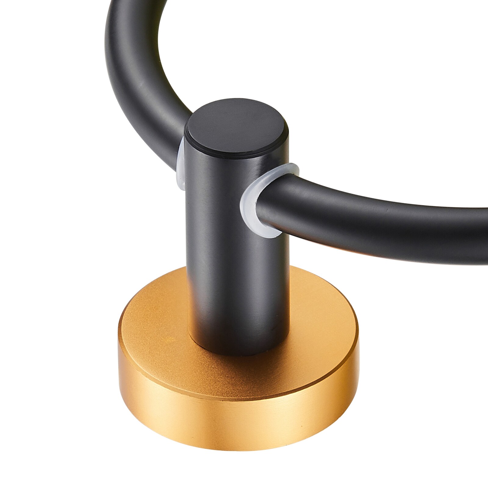 Juego de accesorios de baño decorativos en negro y dorado de 3 piezas con barra para toallas, porta papel higiénico y argolla para toallas Cobbe LSKBHS03034