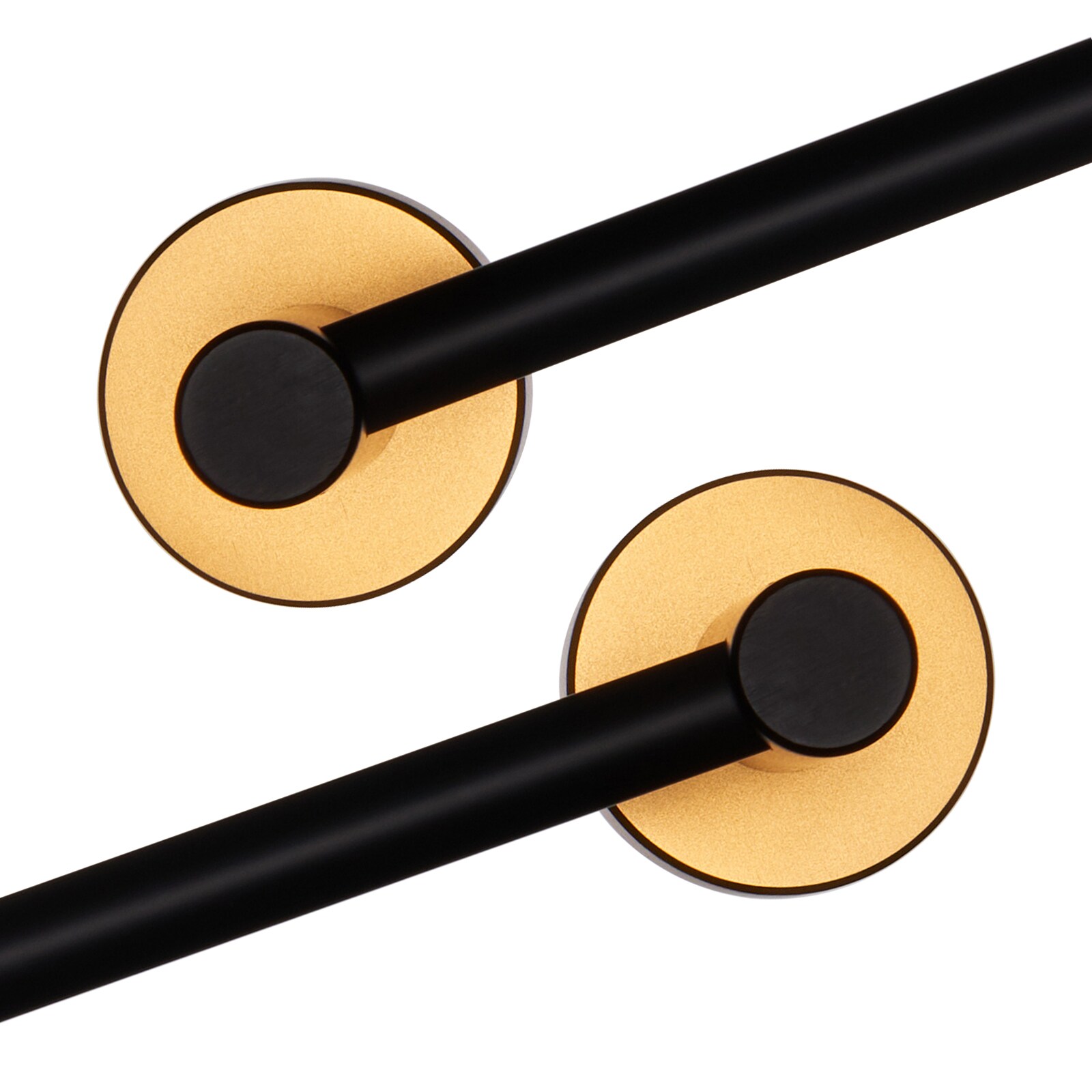 Juego de accesorios de baño decorativos en negro y dorado de 3 piezas con barra para toallas, porta papel higiénico y argolla para toallas Cobbe LSKBHS03034