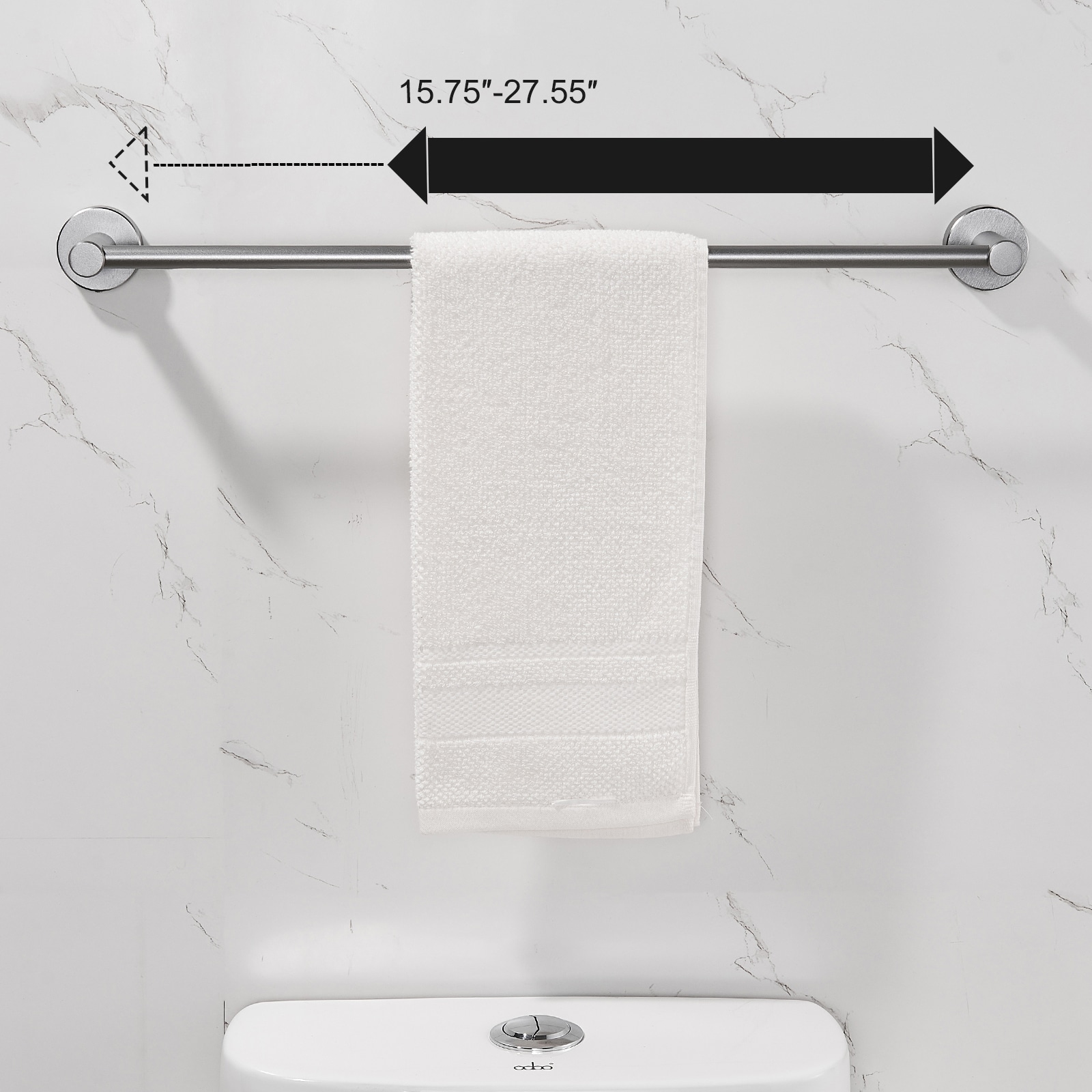 Juego de accesorios de baño decorativos en gris de 3 piezas Cobbe: Barra para toallas, portarrollos de papel higiénico y aro para toallas incluidos