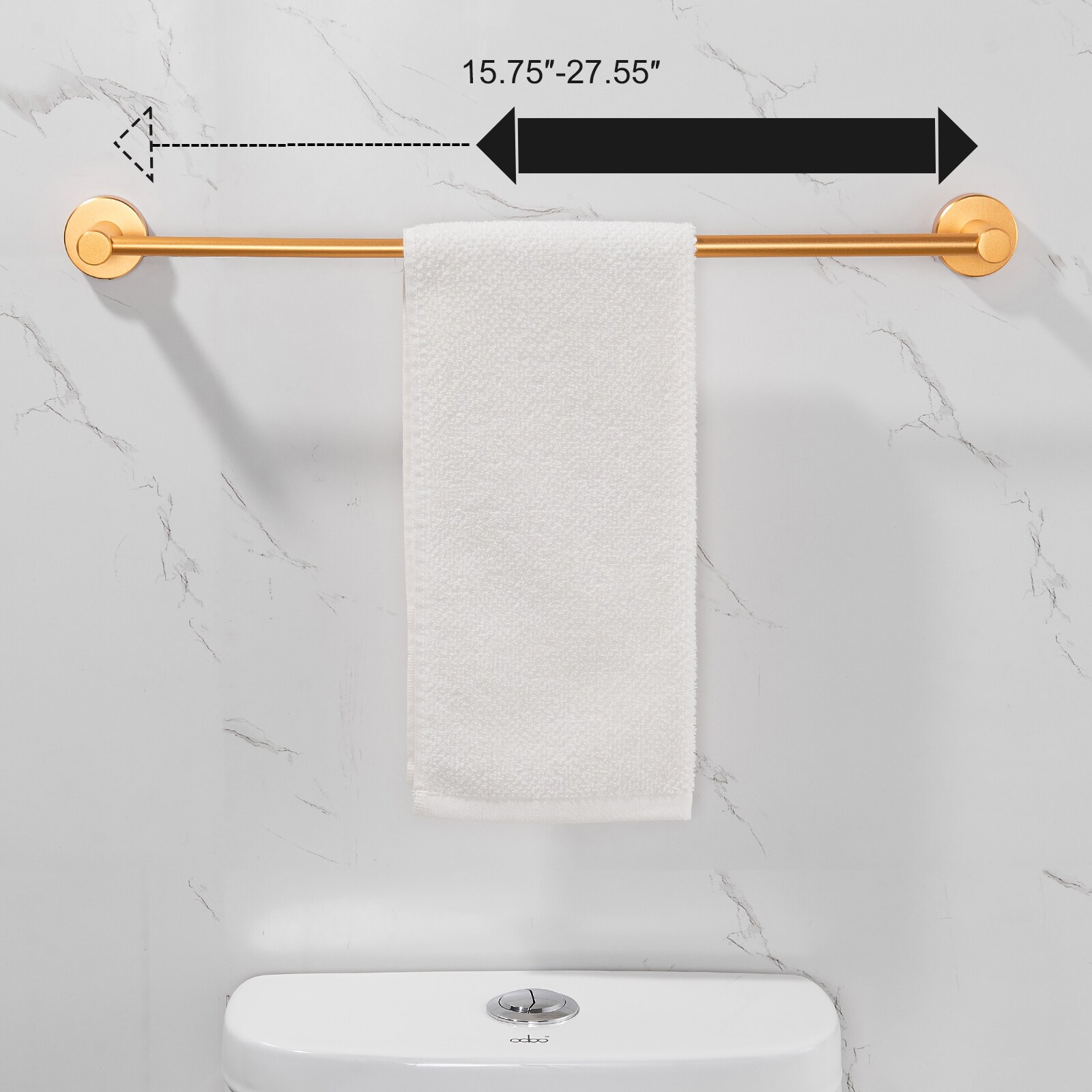Juego de Accesorios de Baño Decorativo en Oro de 3 Piezas Cobbe: Barra de Toallas, Porta Papel Higiénico y Argolla para Toallas, Incluye LSKBHS03033