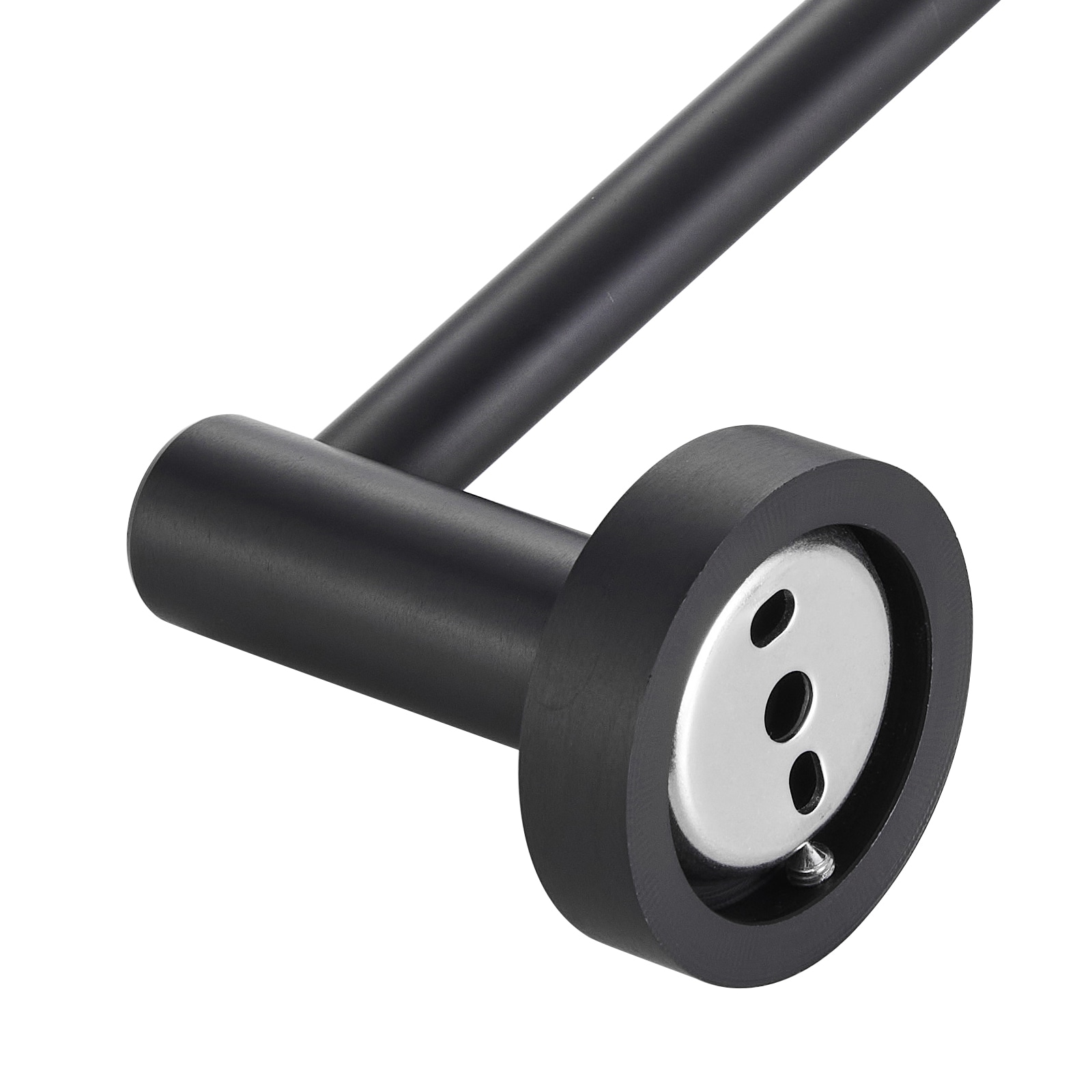Juego de accesorios decorativos para baño en negro mate de 3 piezas Cobbe: Barra para toallas, porta papel higiénico y argolla para toallas (incluido LSKBHS03031)