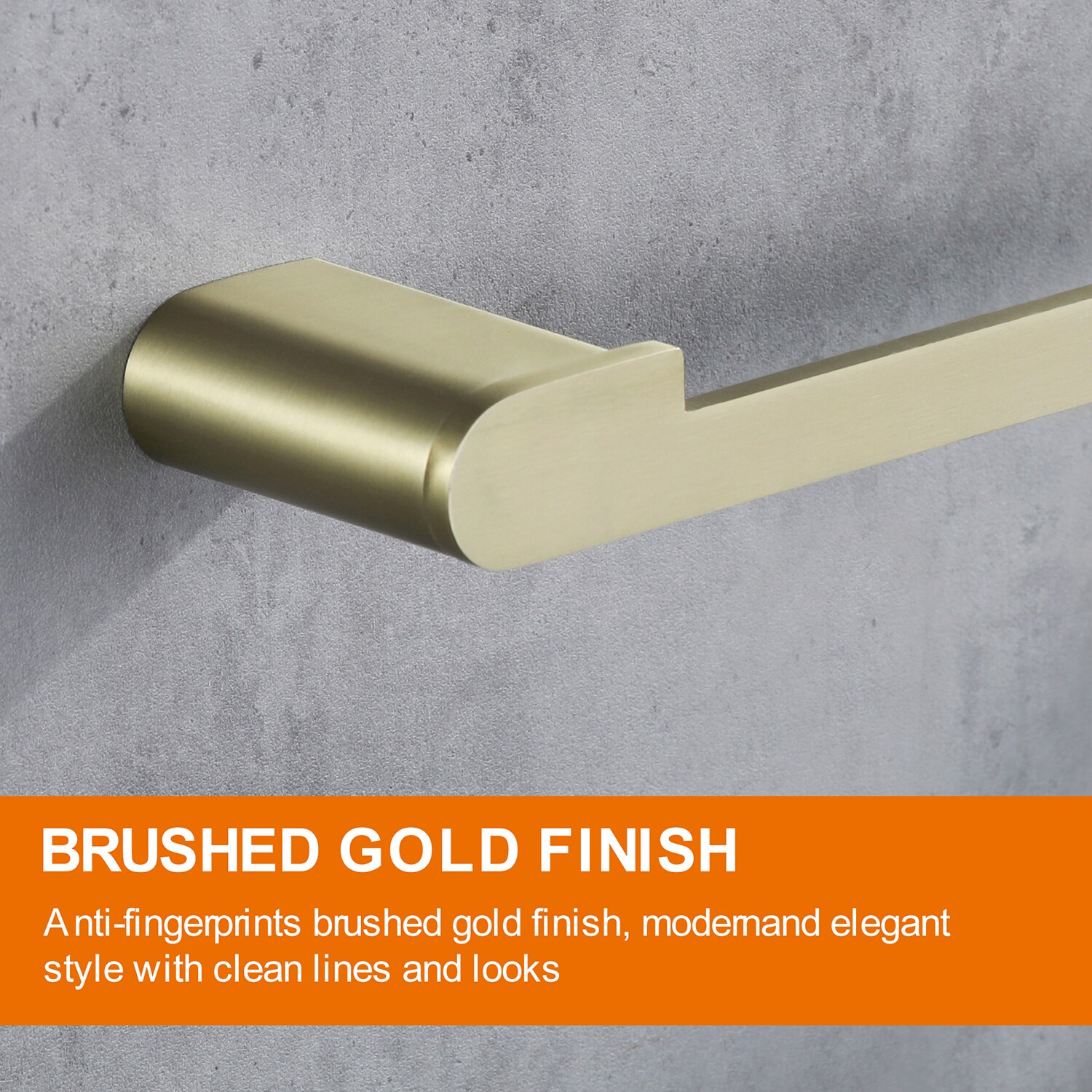 Juego de Accesorios de Baño Decorativos en Dorado Cepillado de 4 Piezas Cobbe - Incluye Barra de Toalla, Porta Papel Higiénico y Gancho para Batas