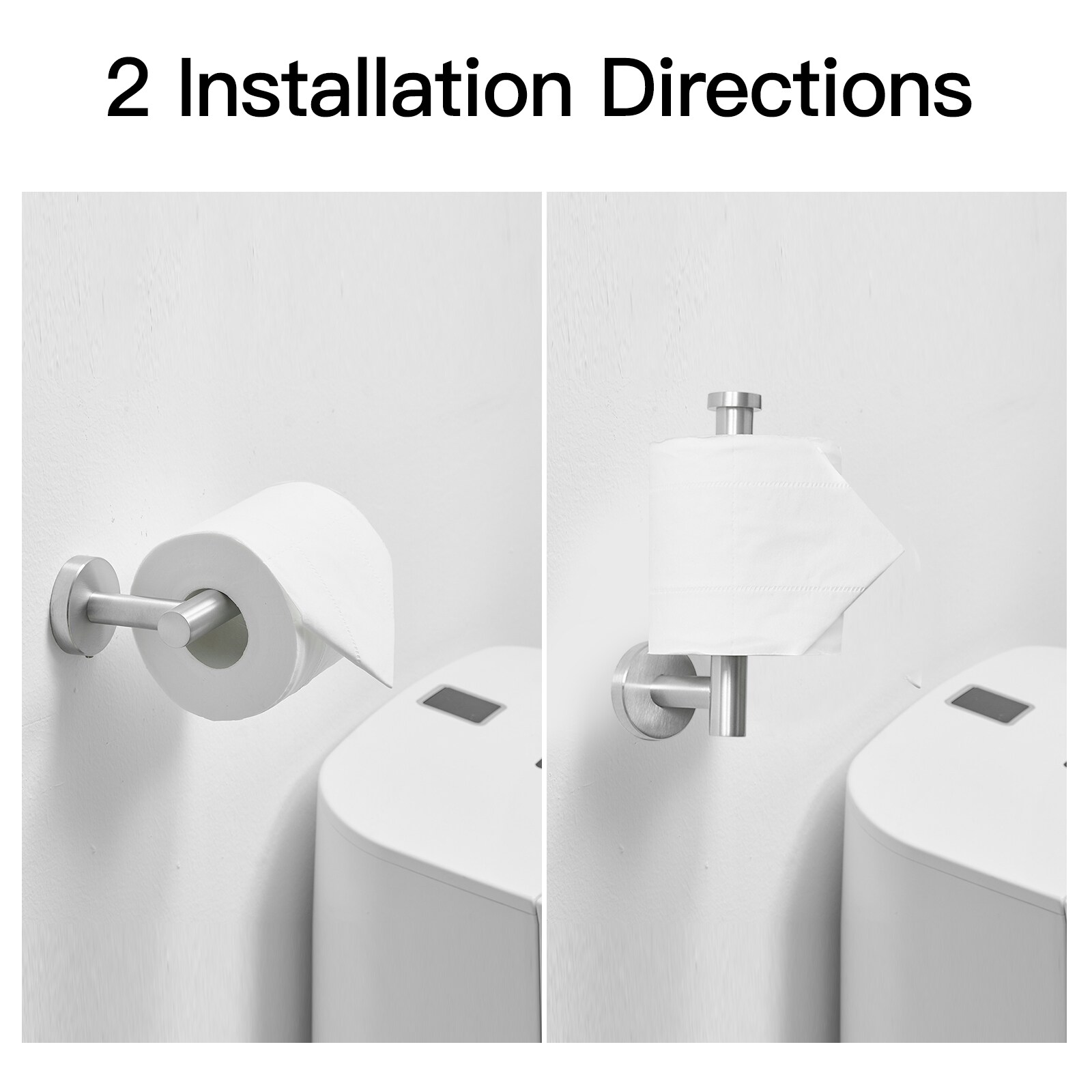 Juego de accesorios para baño de 3 piezas en níquel cepillado - Barra de toalla, porta papel y gancho para batas incluidos