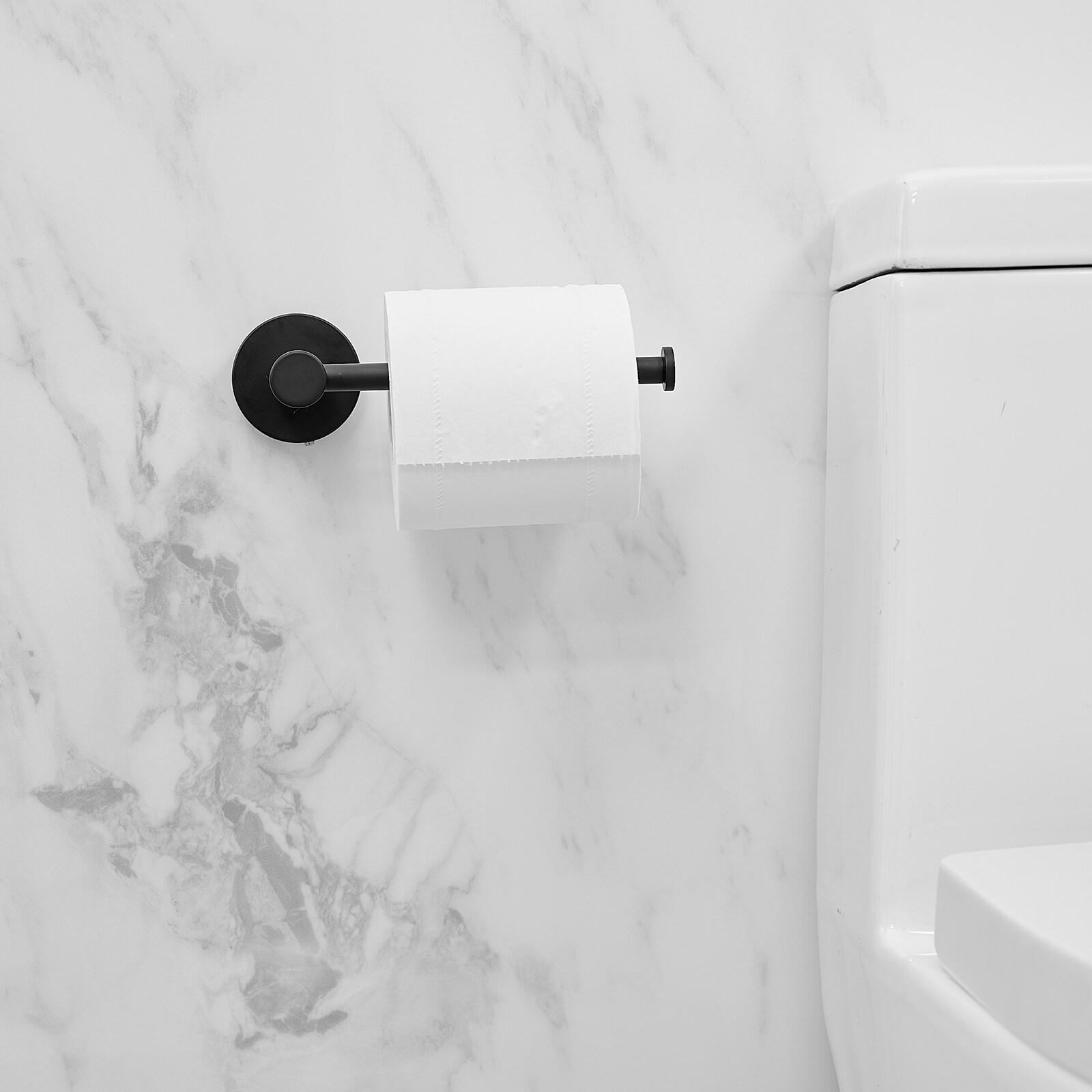 Juego de Accesorios de Baño Decorativos en Negro Mate de 5 Piezas A-91013 - Barra de Toalla, Porta Papel Higiénico, Gancho para Batas incluido A-91013-S-NEGRO-1