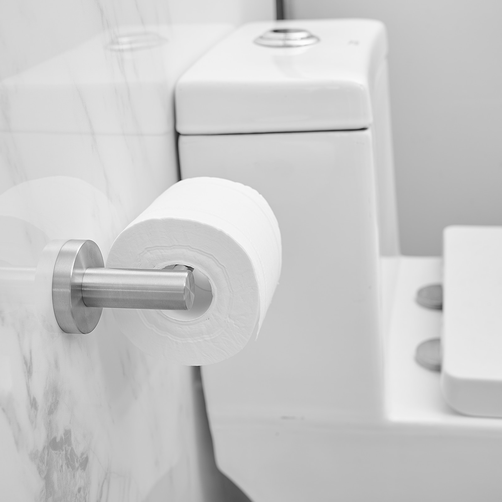 Juego de Accesorios de Baño Decorativos en Níquel Cepillado de 5 Piezas para Baño - Barra de Toalla, Portarrollos y Gancho para Bata incluidos A-91013-S-N-1