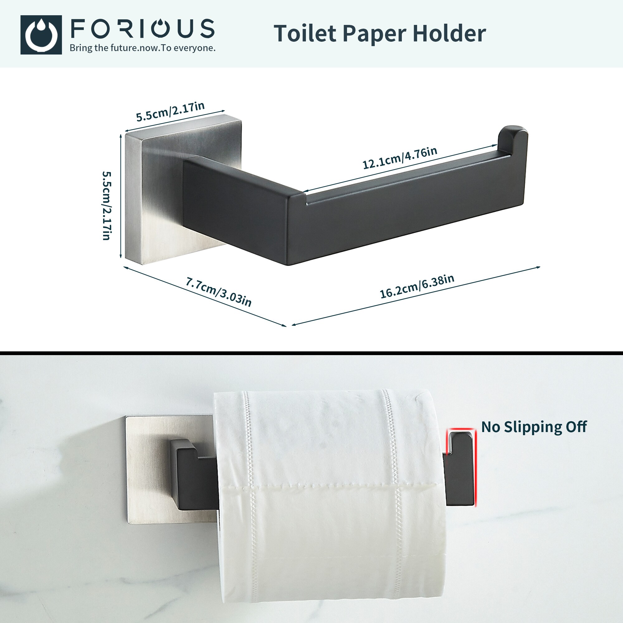 Juego de 5 piezas de herrajes decorativos para baño en negro/cepillado que incluye barra de toallas, portarrollos y gancho para batas.