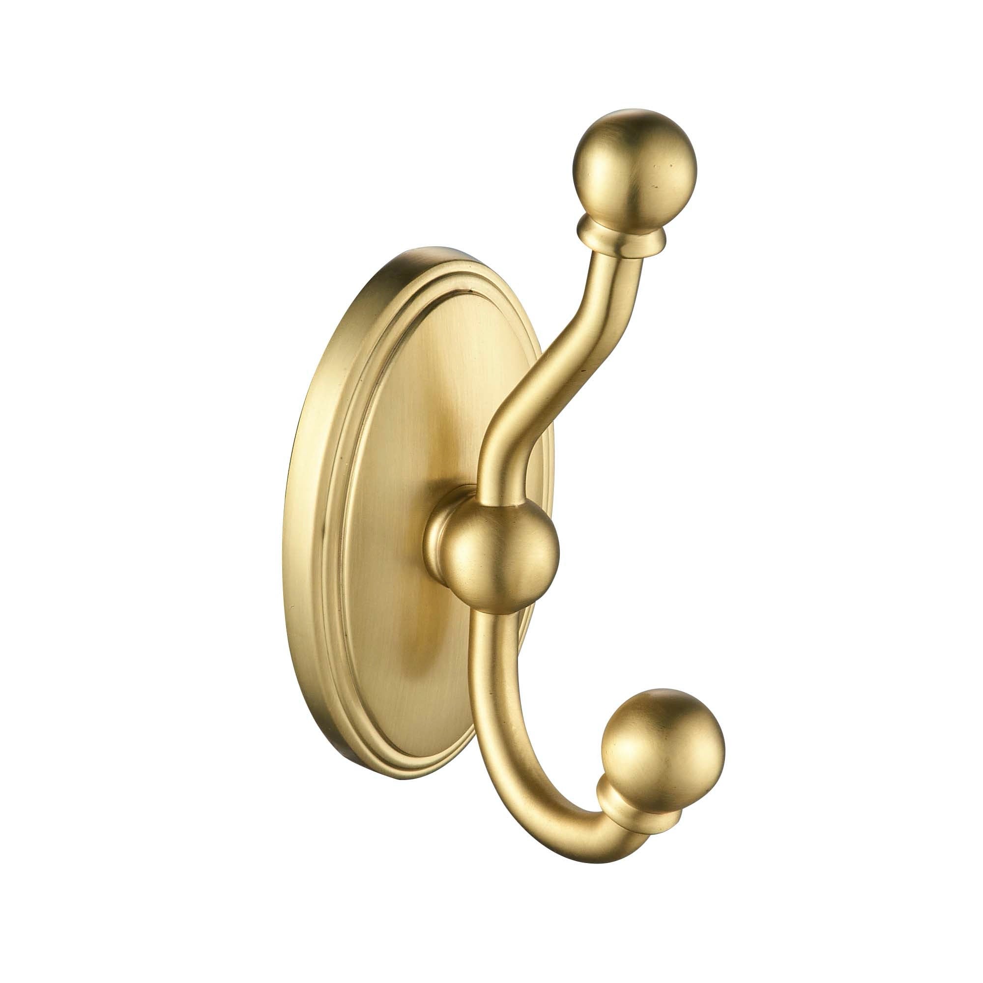 Juego de 4 Piezas de Accesorios de Baño con Acabado en Oro - Barra de Toallas, Portarrollos, Argolla para Toallas, Gancho para Batas incluido LL19106G4A