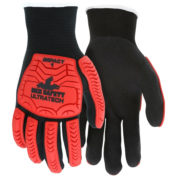 Guantes de seguridad Mcr, UltraTech Stitched, Nylon Negro SFN, XXXL, Paquete de 12 - UT1950XXXL