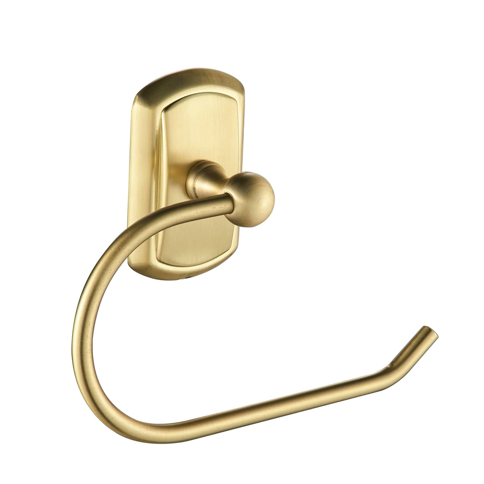 Juego de accesorios de baño decorativos en dorado de 3 piezas FORIOUS: Barra de toalla, portarrollos de papel higiénico y argolla para toalla, incluido LL19104G3A