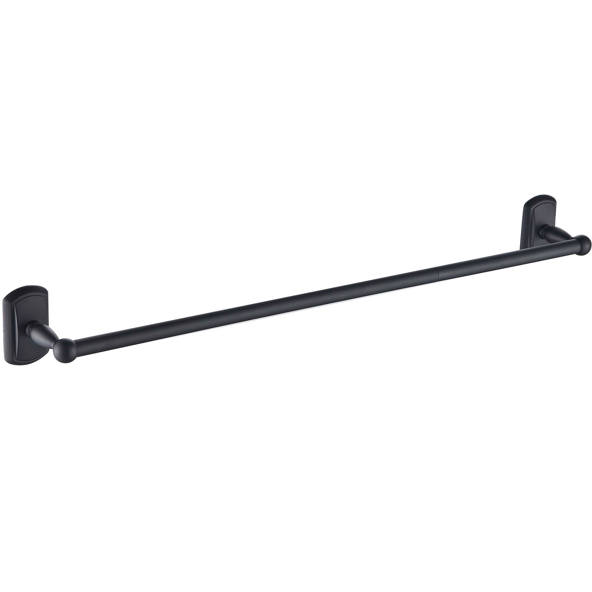 Juego de 4 piezas de accesorios de baño decorativos en negro mate FORIOUS, que incluye barra de toallas, porta papel higiénico, argolla de toallas y gancho para batas LL19104B4A.