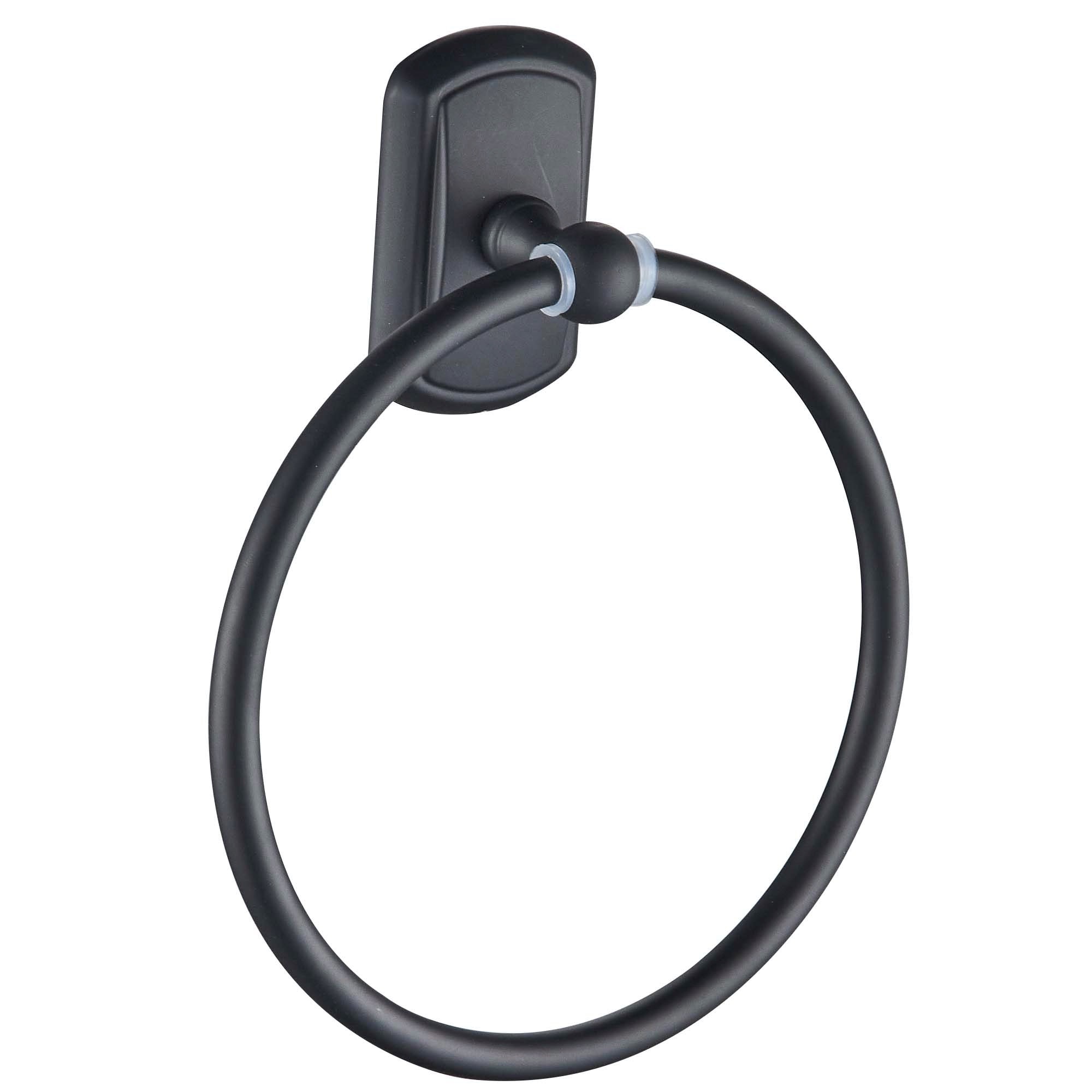 Juego de 4 piezas de accesorios de baño decorativos en negro mate FORIOUS, que incluye barra de toallas, porta papel higiénico, argolla de toallas y gancho para batas LL19104B4A.