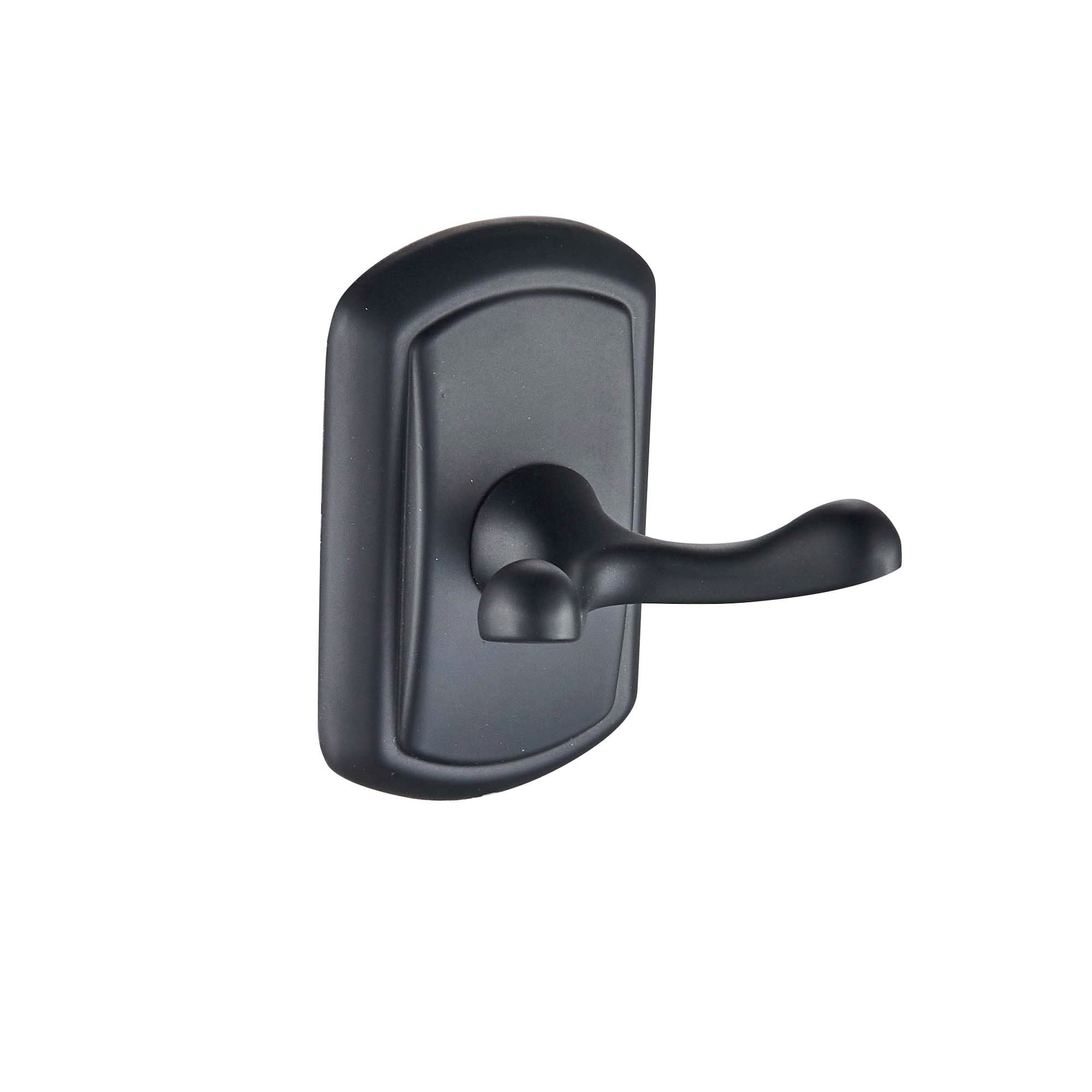 Juego de 4 piezas de accesorios de baño decorativos en negro mate FORIOUS, que incluye barra de toallas, porta papel higiénico, argolla de toallas y gancho para batas LL19104B4A.