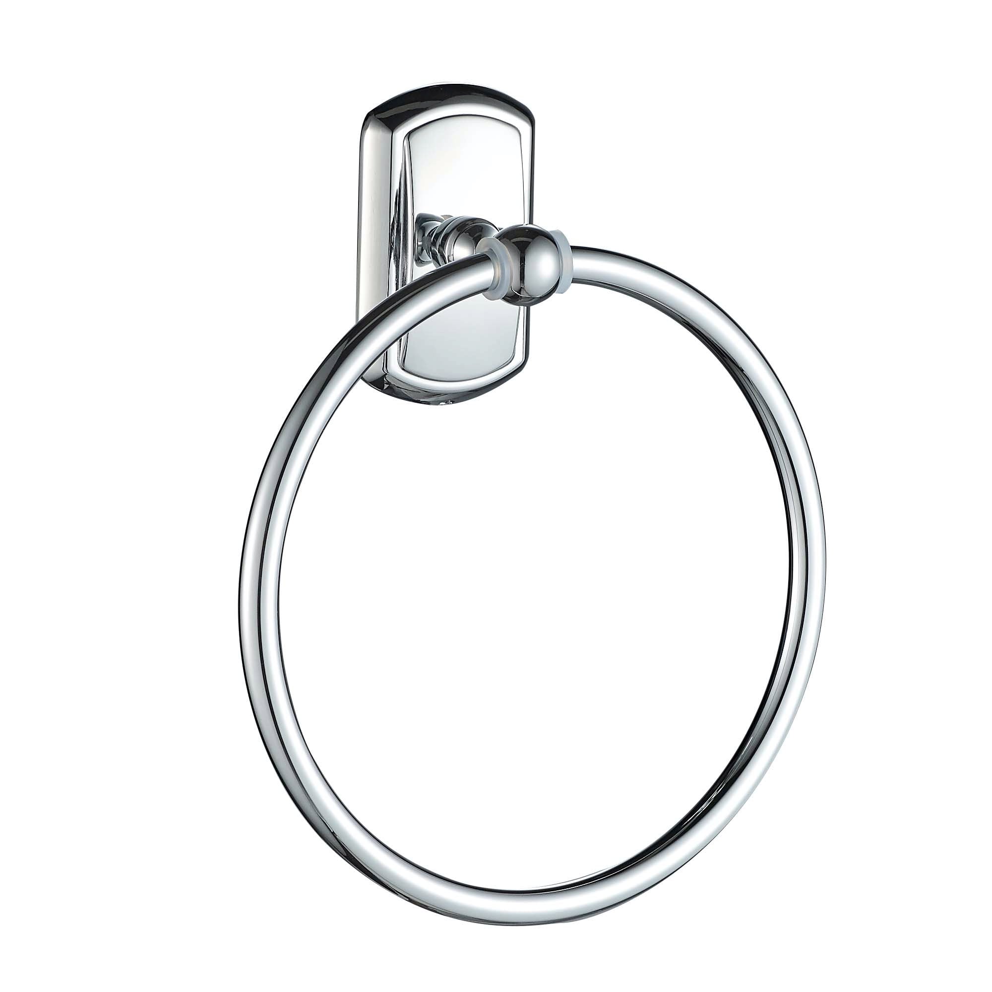 Juego de accesorios decorativos para baño de 4 piezas en cromo - Barra de toalla, portarrollo de papel, anillo para toalla, gancho para batas incluido LL19104CH4A