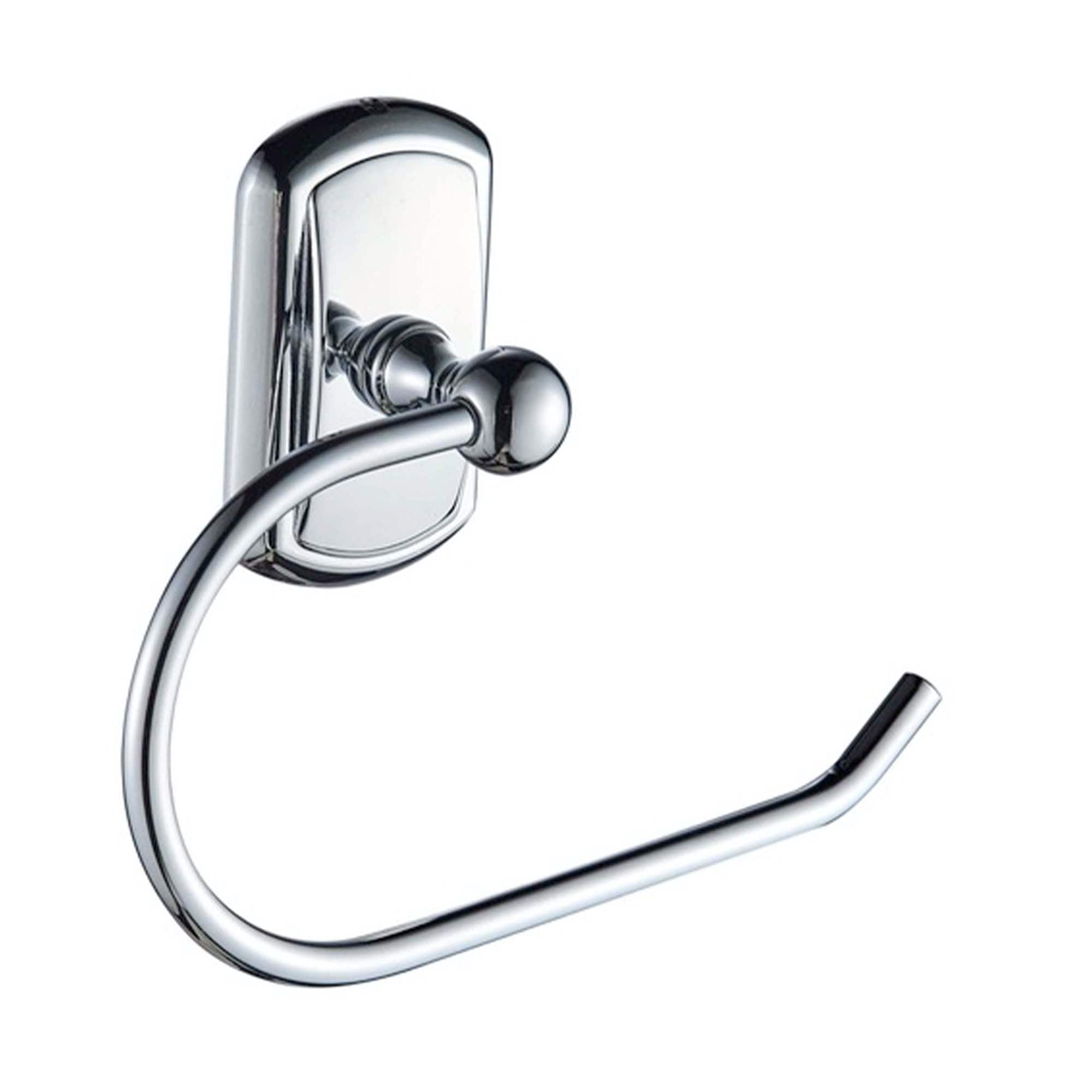 Juego de accesorios decorativos para baño de 4 piezas en cromo - Barra de toalla, portarrollo de papel, anillo para toalla, gancho para batas incluido LL19104CH4A