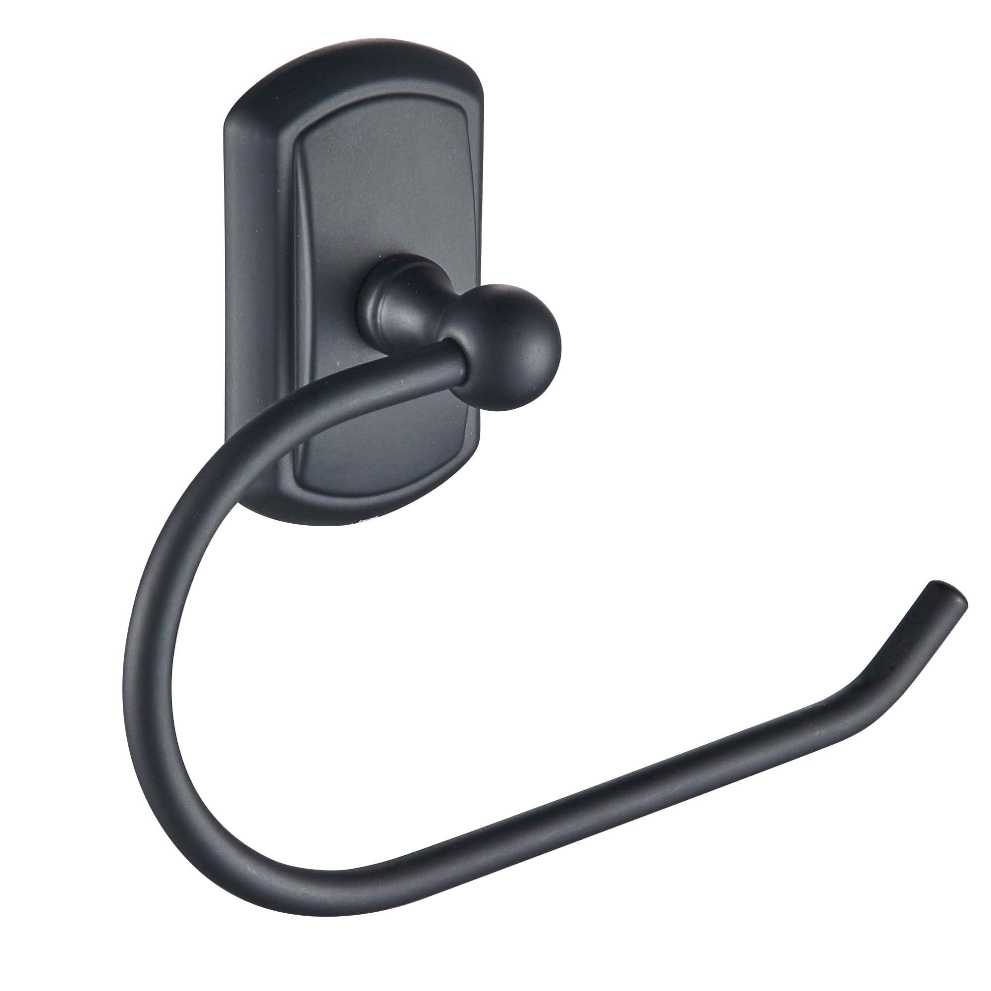 Juego de accesorios de baño decorativos de 3 piezas en negro mate: Barra para toallas, porta papel higiénico y argolla para toallas, incluido LL19104B3A