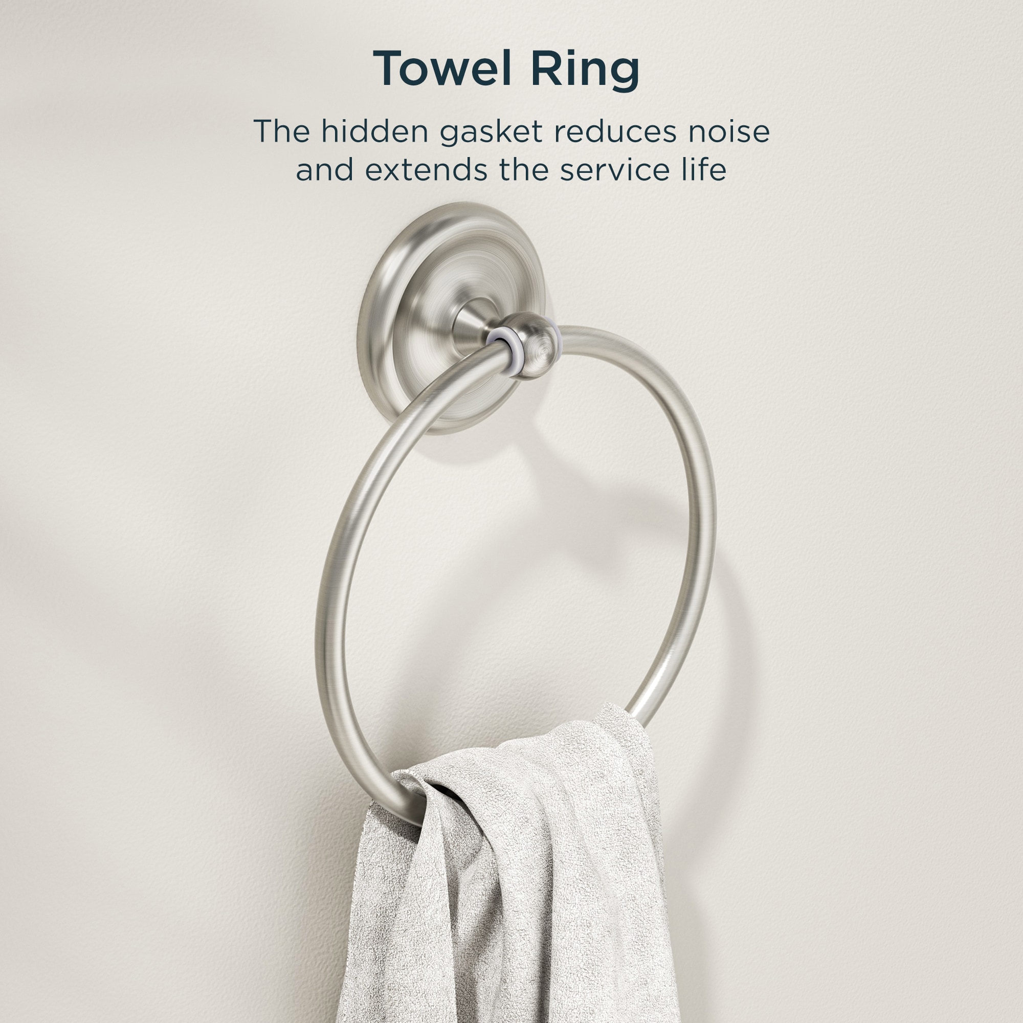 Juego de Accesorios de Baño Decorativos de Níquel Cepillado de 4 Piezas FORIOUS - Incluye Barra para Toallas, Porta Papel Higiénico, Anillo para Toallas y Gancho para Batas LL19101BN4A