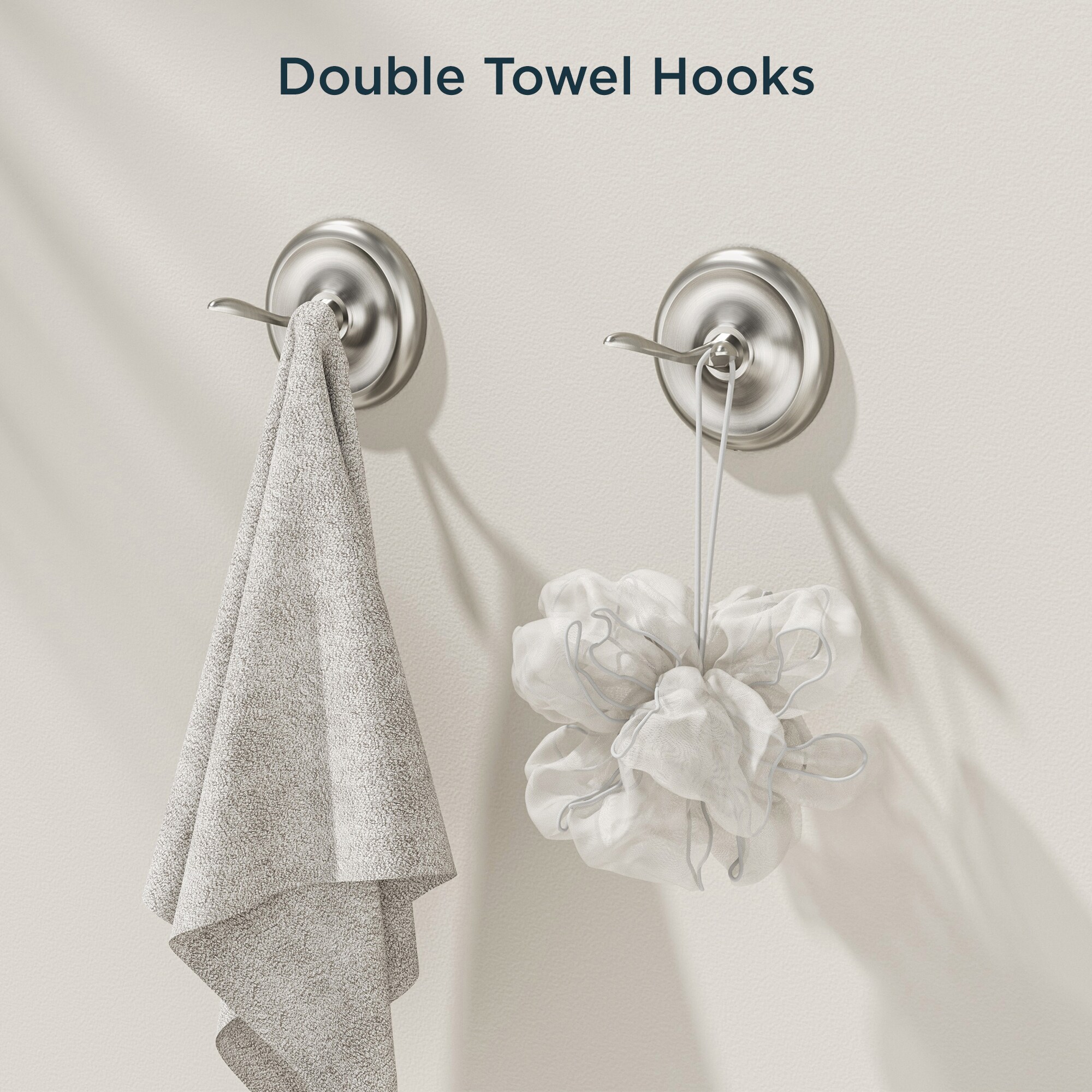 Juego de Accesorios de Baño Decorativos de Níquel Cepillado de 4 Piezas FORIOUS - Incluye Barra para Toallas, Porta Papel Higiénico, Anillo para Toallas y Gancho para Batas LL19101BN4A