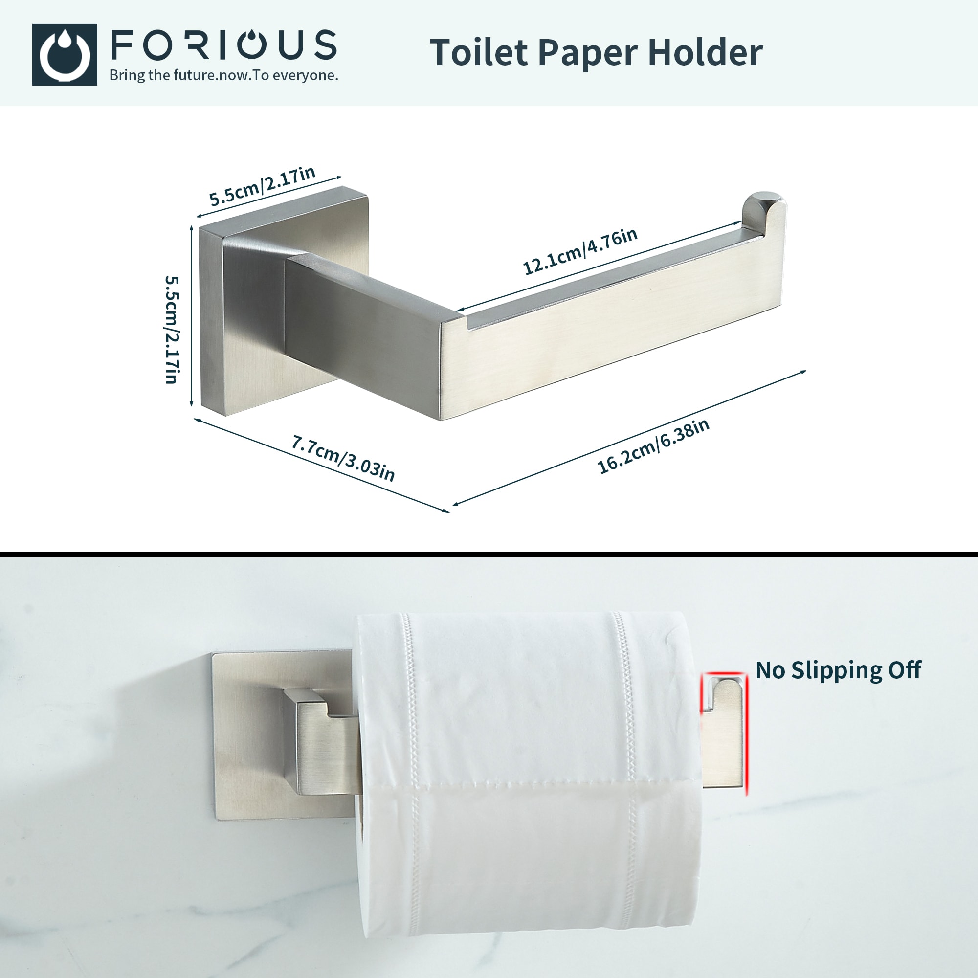 Juego de accesorios decorativos para baño de 4 piezas en níquel cepillado - Barra para toallas, porta papel higiénico, gancho para batas incluidos LL19002BN4A