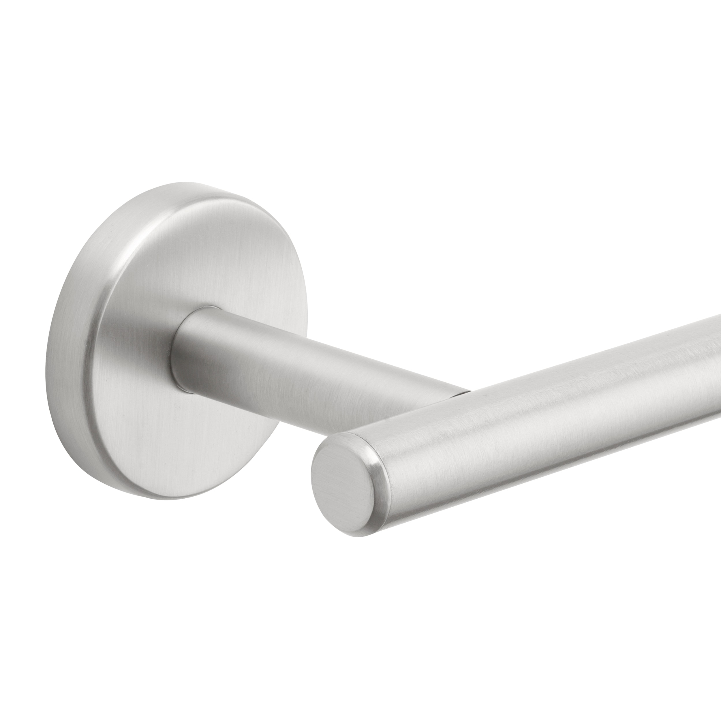 Juego de accesorios decorativos para baño en níquel cepillado Harlow de 3 piezas allen + roth - Barra para toallas, porta papel higiénico y argolla para toallas incluidos 167-HAR3KT-ARBN