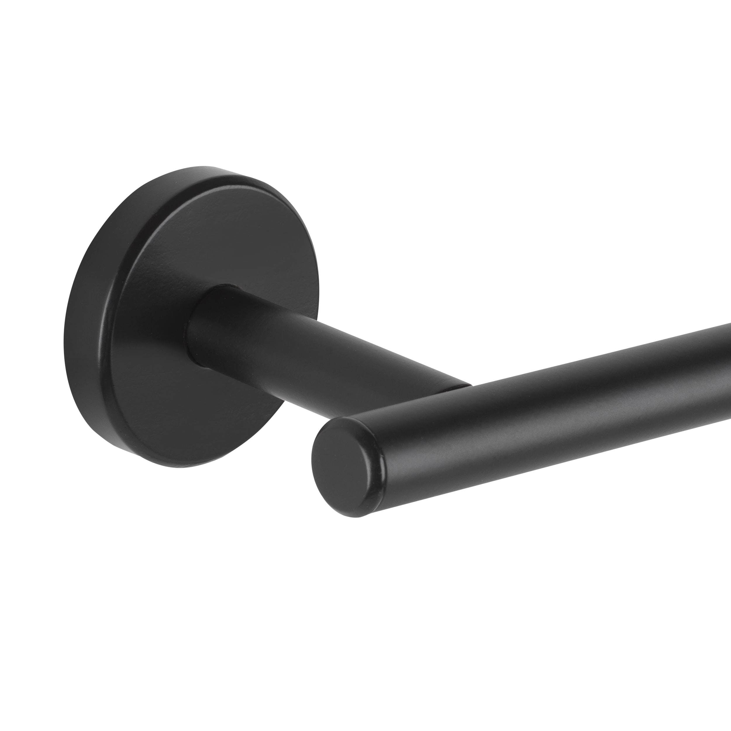 Juego de Accesorios de Baño Decorativos en Negro Mate Harlow de 3 Piezas de allen + roth: Barra para Toallas, Portarrollos de Papel Higiénico y Anillo para Toallas, Incluidos 167-HAR3KT-ARMB