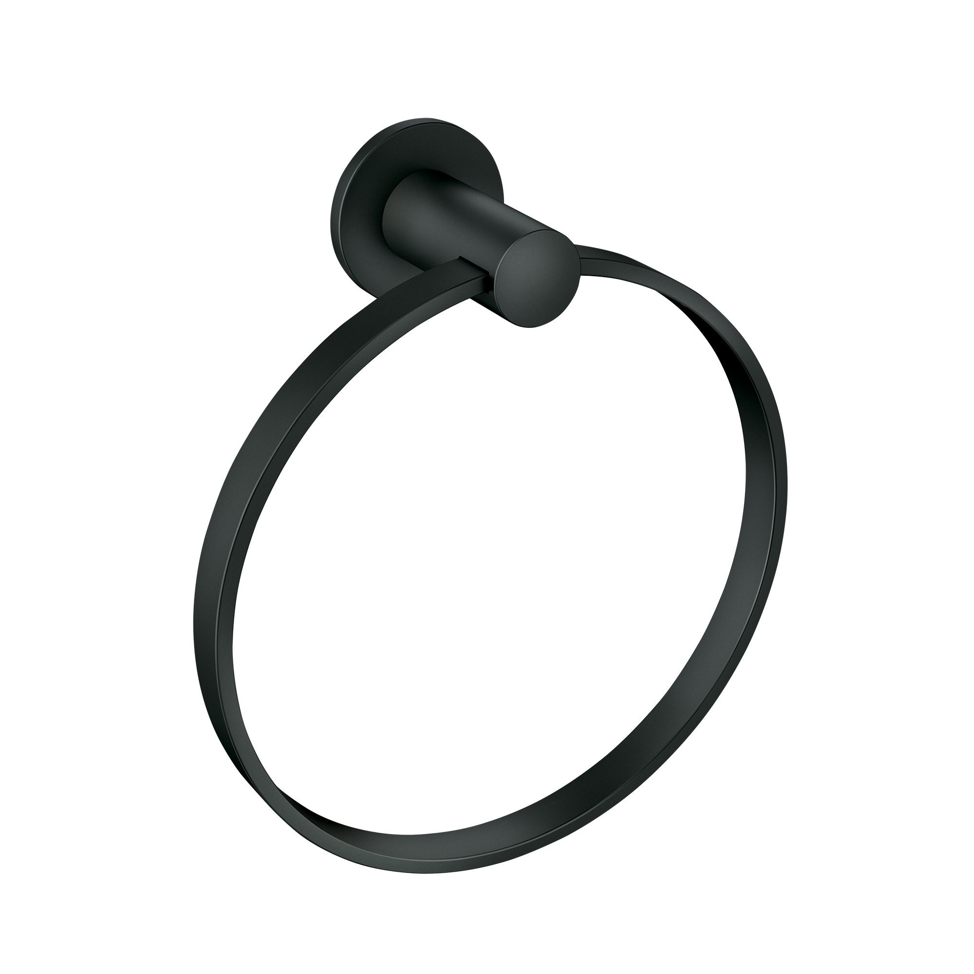 Juego de accesorios de baño decorativo negro mate de Moen de 3 piezas: Barra de toalla, porta rollo de papel higiénico y anillo de toalla Avri. Incluye Y1493BL.