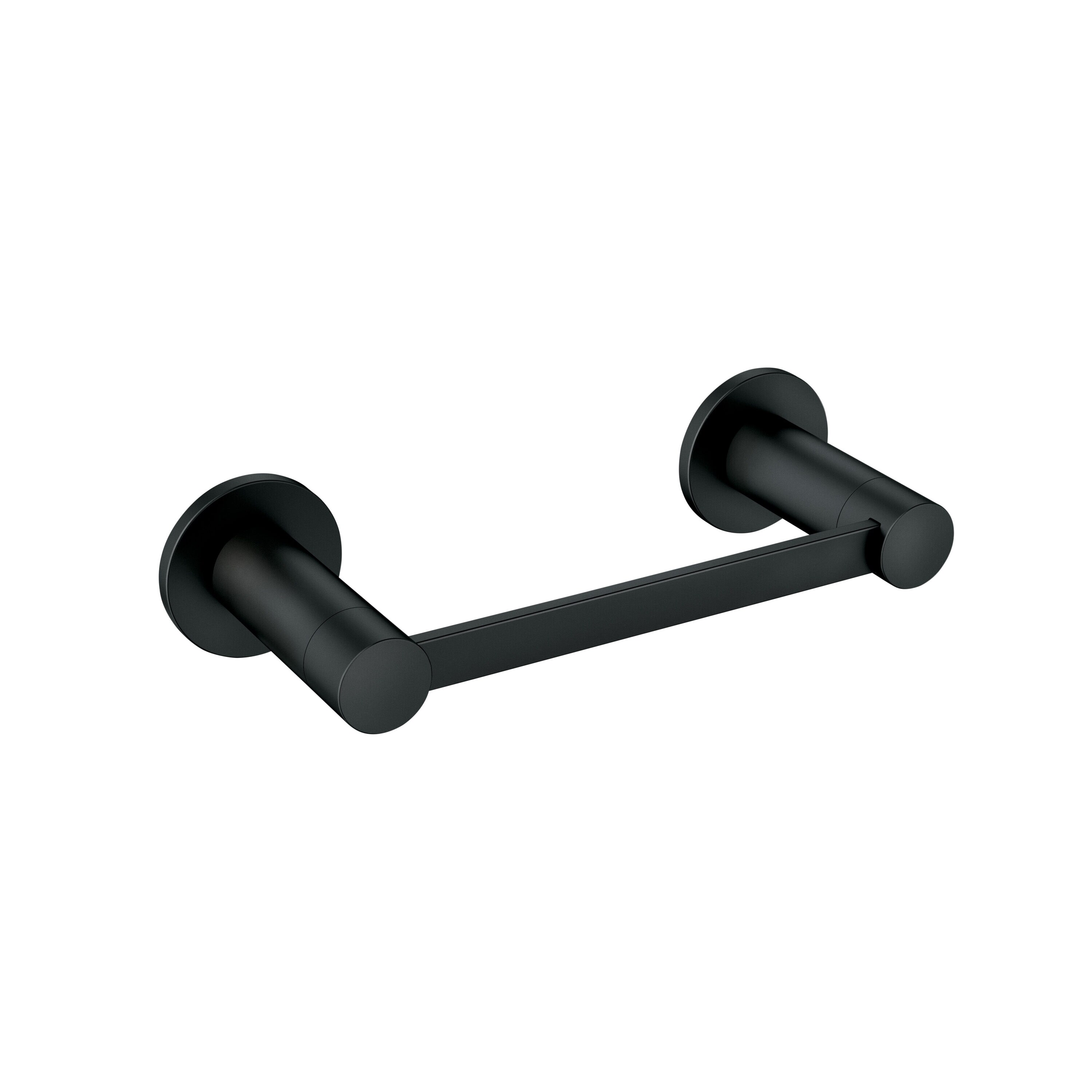 Juego de accesorios de baño decorativo negro mate de Moen de 3 piezas: Barra de toalla, porta rollo de papel higiénico y anillo de toalla Avri. Incluye Y1493BL.
