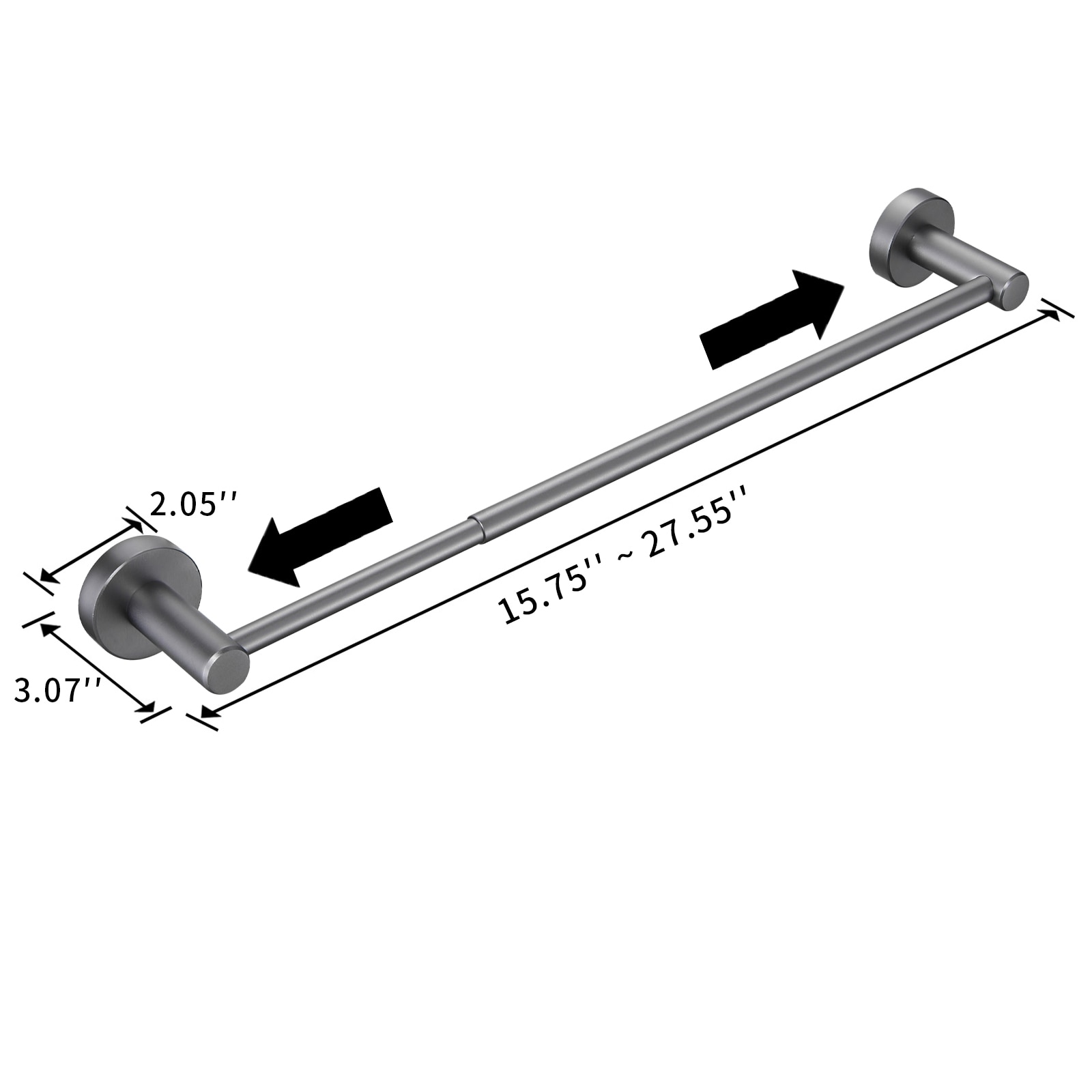 Juego de Accesorios de Baño Decorativos en Gris Acero de 3 Piezas - Barra de Toallas, Porta Papel Higiénico y Argolla para Toallas incluido SX-DR3015