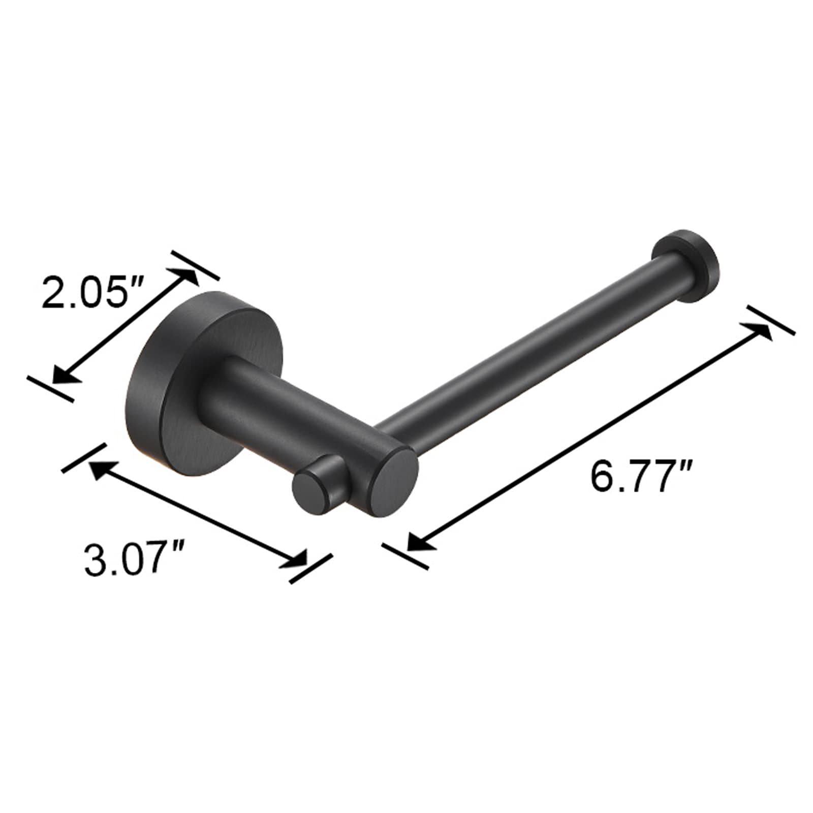 Juego de Accesorios de Baño Decorativos en Negro Mate de 3 Piezas Nestfair - Barra de Toalla, Portarrollos de Papel y Argolla para Toalla incluidos SX-DR3013.