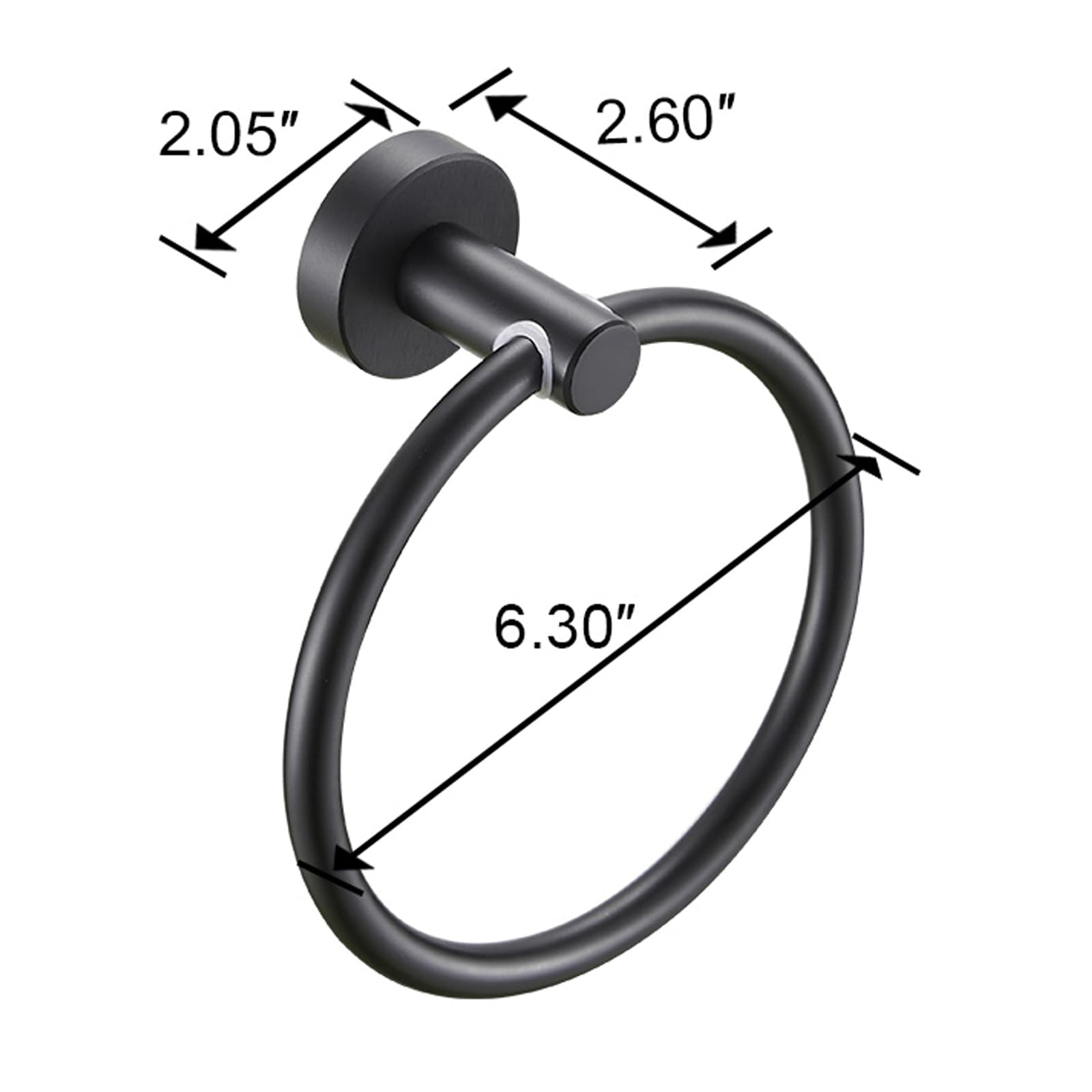 Juego de Accesorios de Baño Decorativos en Negro Mate de 3 Piezas Nestfair - Barra de Toalla, Portarrollos de Papel y Argolla para Toalla incluidos SX-DR3013.