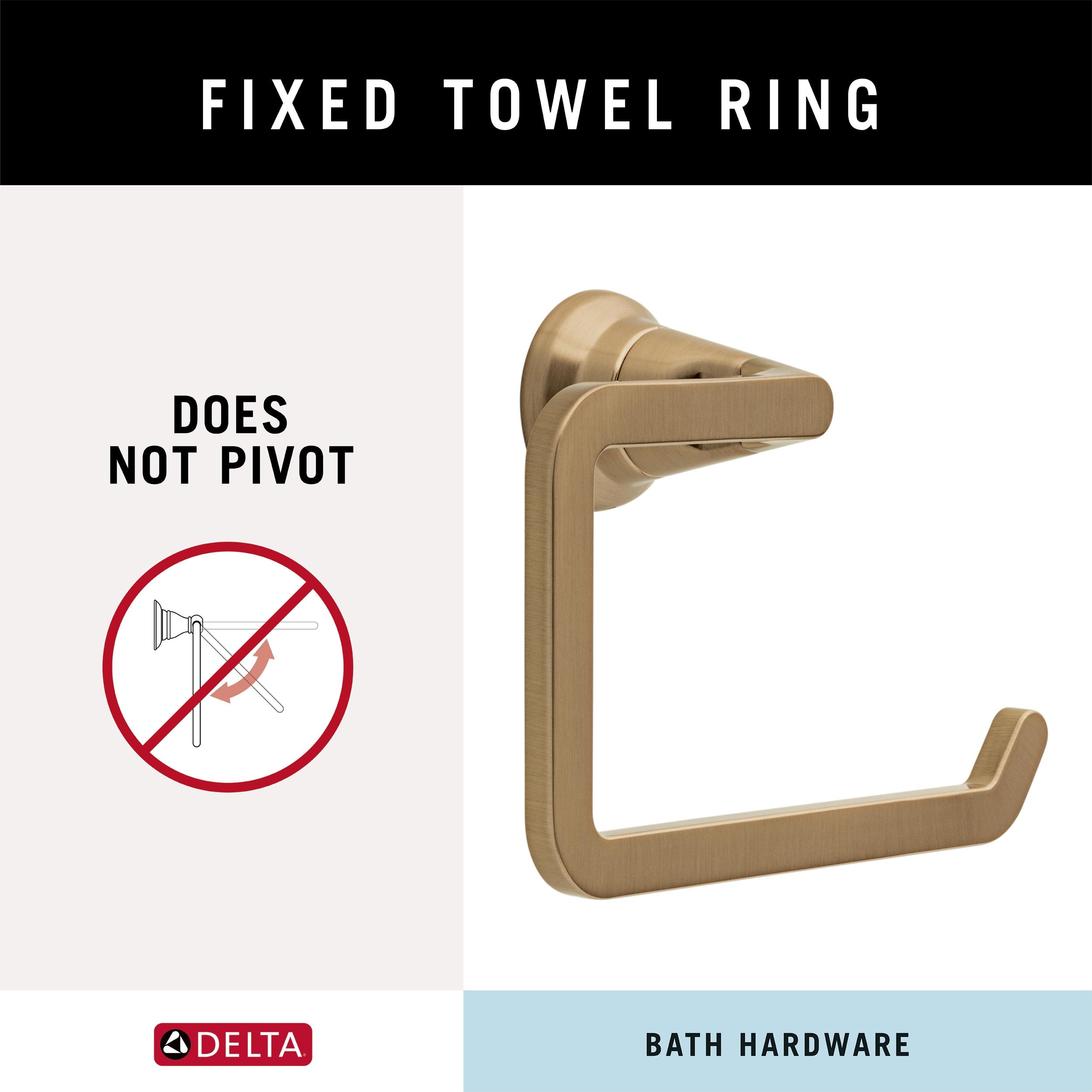 Juego de accesorios de baño decorativos en bronce color champán de 3 piezas Delta Sparrow: barra de toalla, portarrollos y argolla para toalla, incluidos SPR63-CZ.
