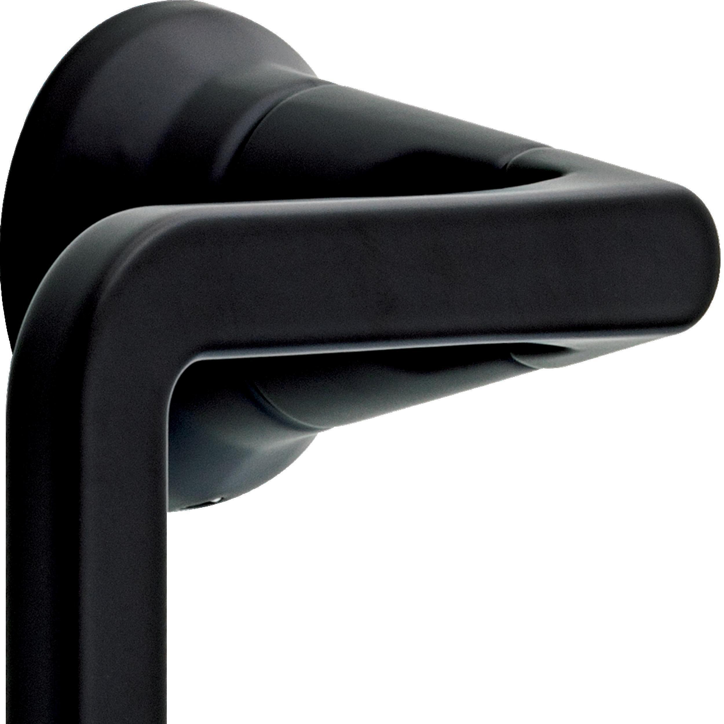 Juego de accesorios de baño decorativos en negro mate "Delta 3-Piezas Gorrión": Barra para toallas, portarrollos de papel higiénico y argolla para toallas (Incluye SPR63-MB)