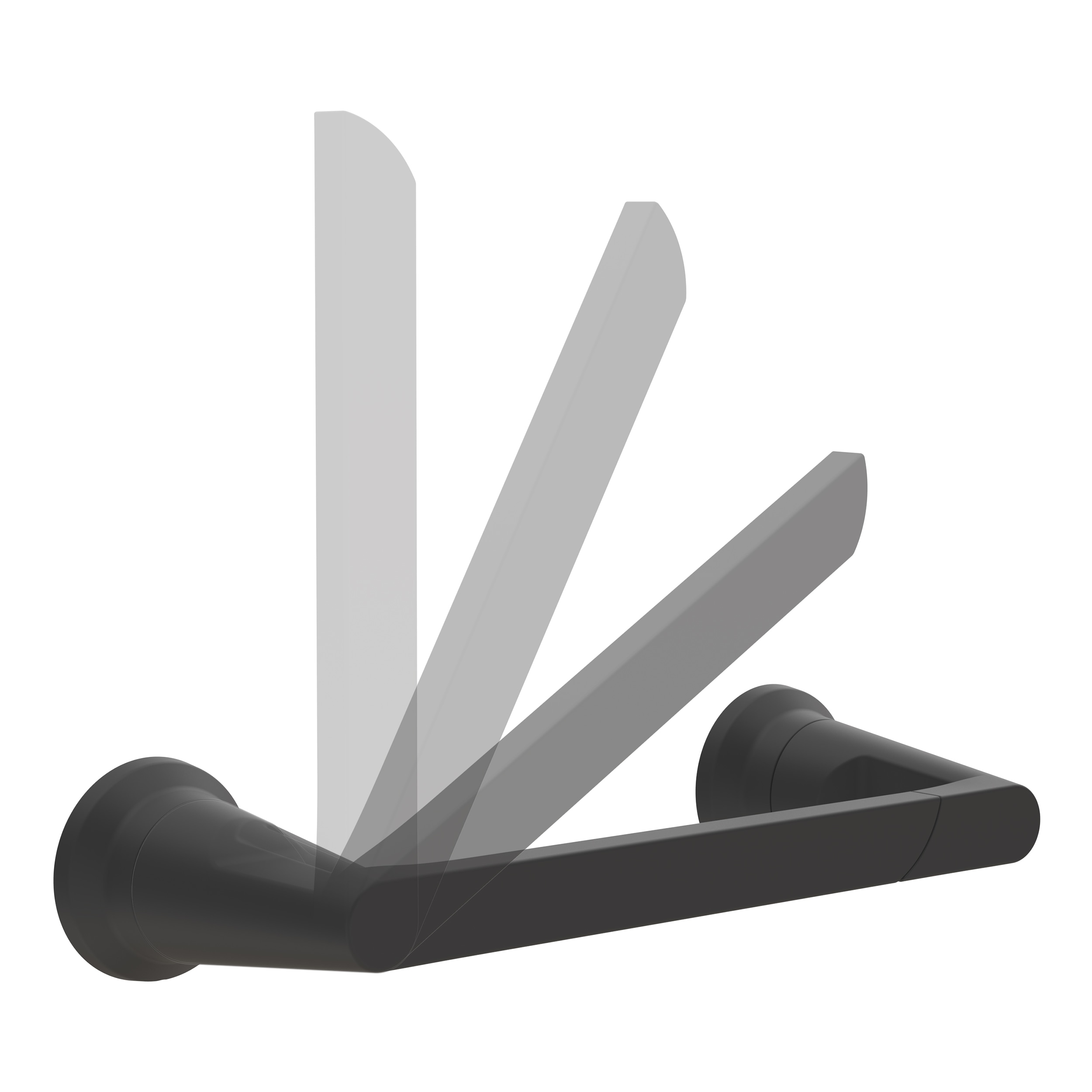 Juego de accesorios de baño decorativos en negro mate "Delta 3-Piezas Gorrión": Barra para toallas, portarrollos de papel higiénico y argolla para toallas (Incluye SPR63-MB)