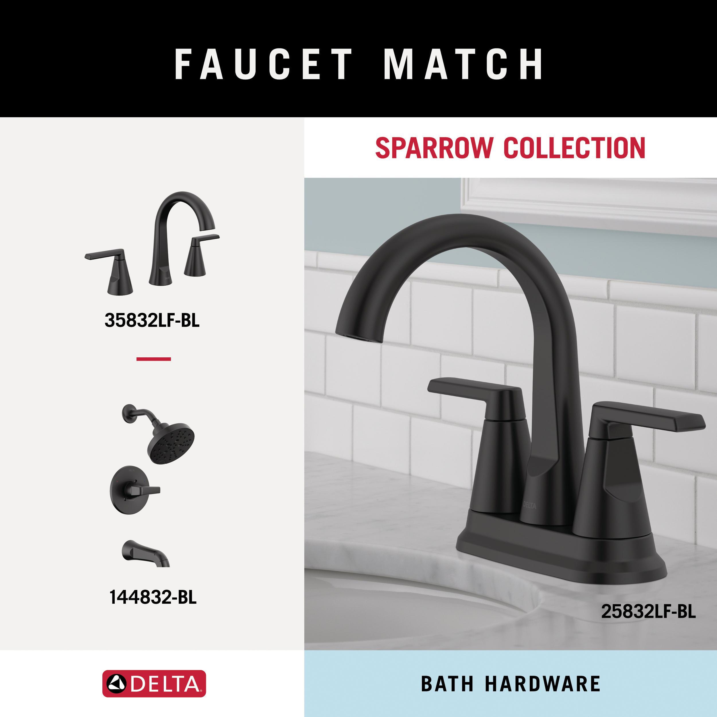Juego de accesorios de baño decorativos en negro mate "Delta 3-Piezas Gorrión": Barra para toallas, portarrollos de papel higiénico y argolla para toallas (Incluye SPR63-MB)